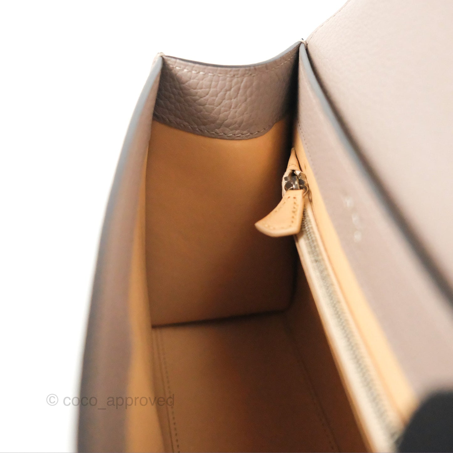 Moynat Réjane PM bag Tourterelle Grained Blush Leather Silver Hardware