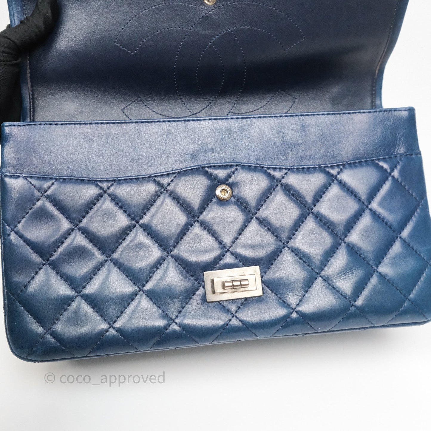 Chanel Reissue 227 Quilted Navy Lambskin Ruthenium Hardware