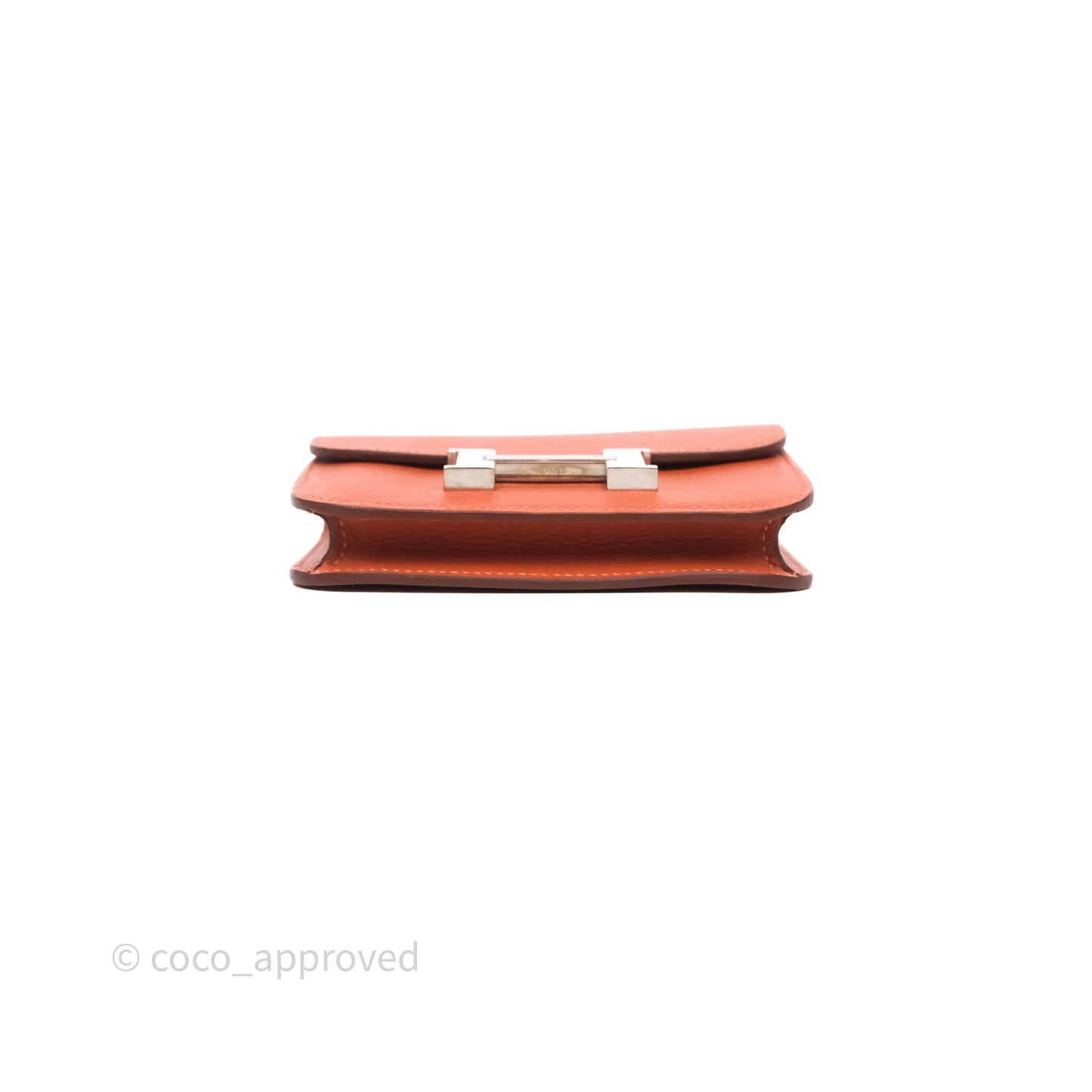 Hermès Constance Slim Wallet Blush J9/ Bleu Frida 0F Evercolor Palladium Hardware