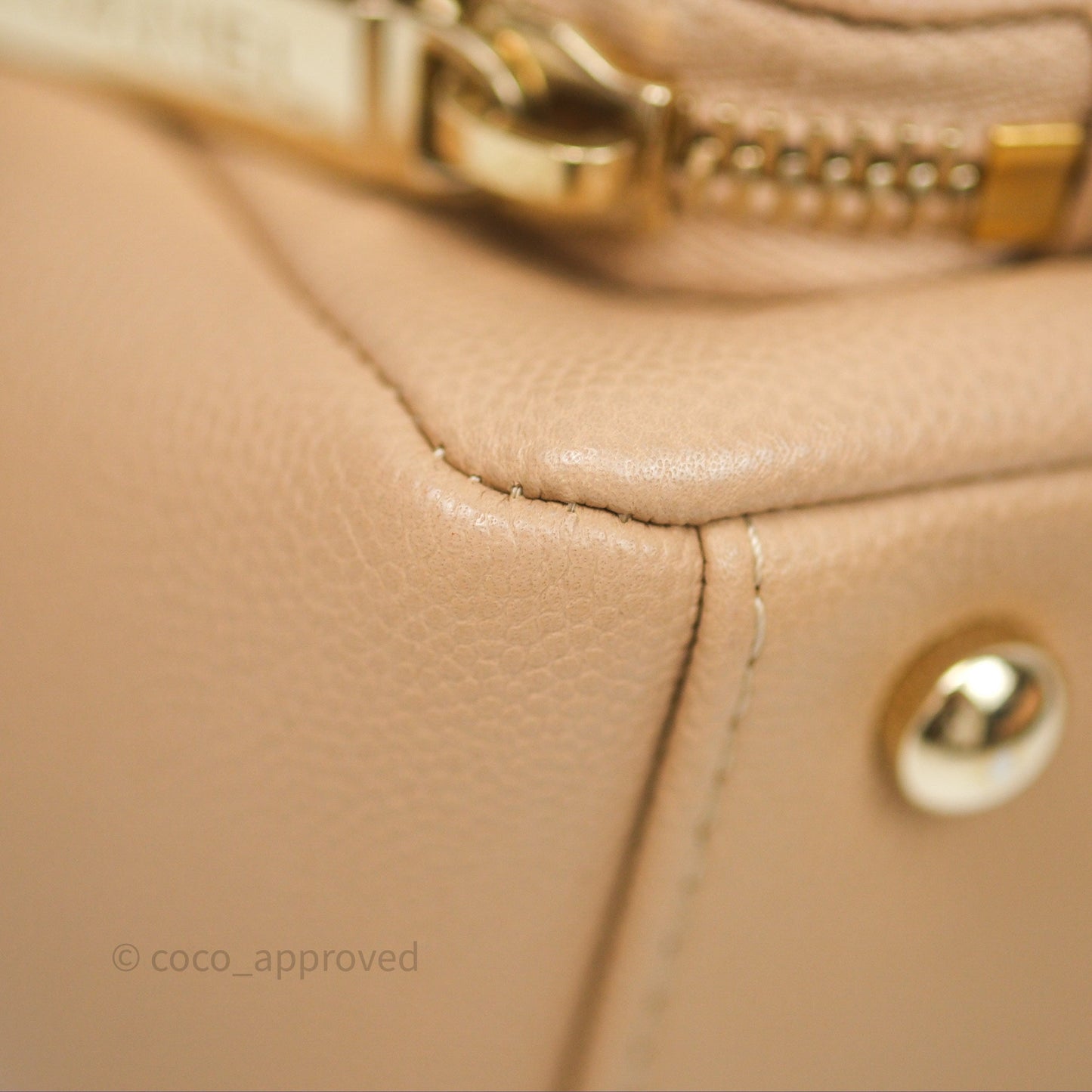 Chanel Quilted Small Business Affinity Flap Beige Caviar Gold Hardware