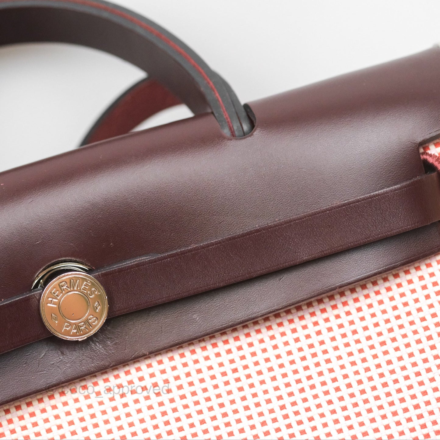 Hermès Herbag Retourne Zip 31 Ecru/Brique/Mauve Pale/Rouge Sellier Canvas Palladium Hardware