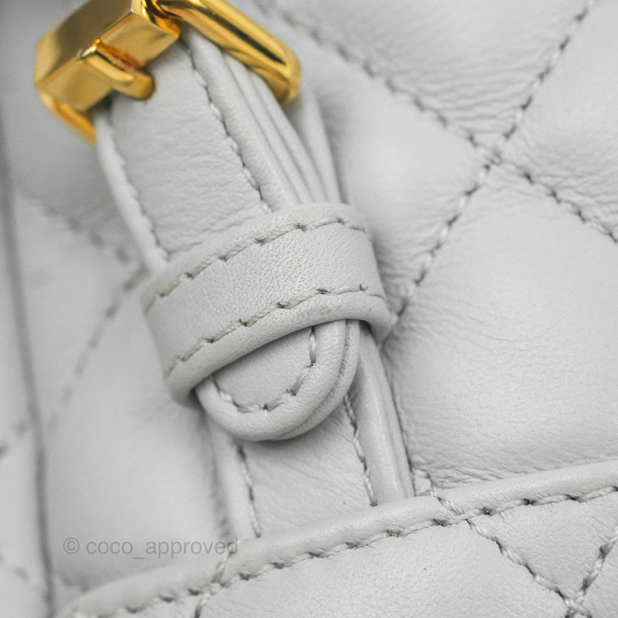 Chanel Large Quilted Urban Spirit Backpack Grey Gold Hardware