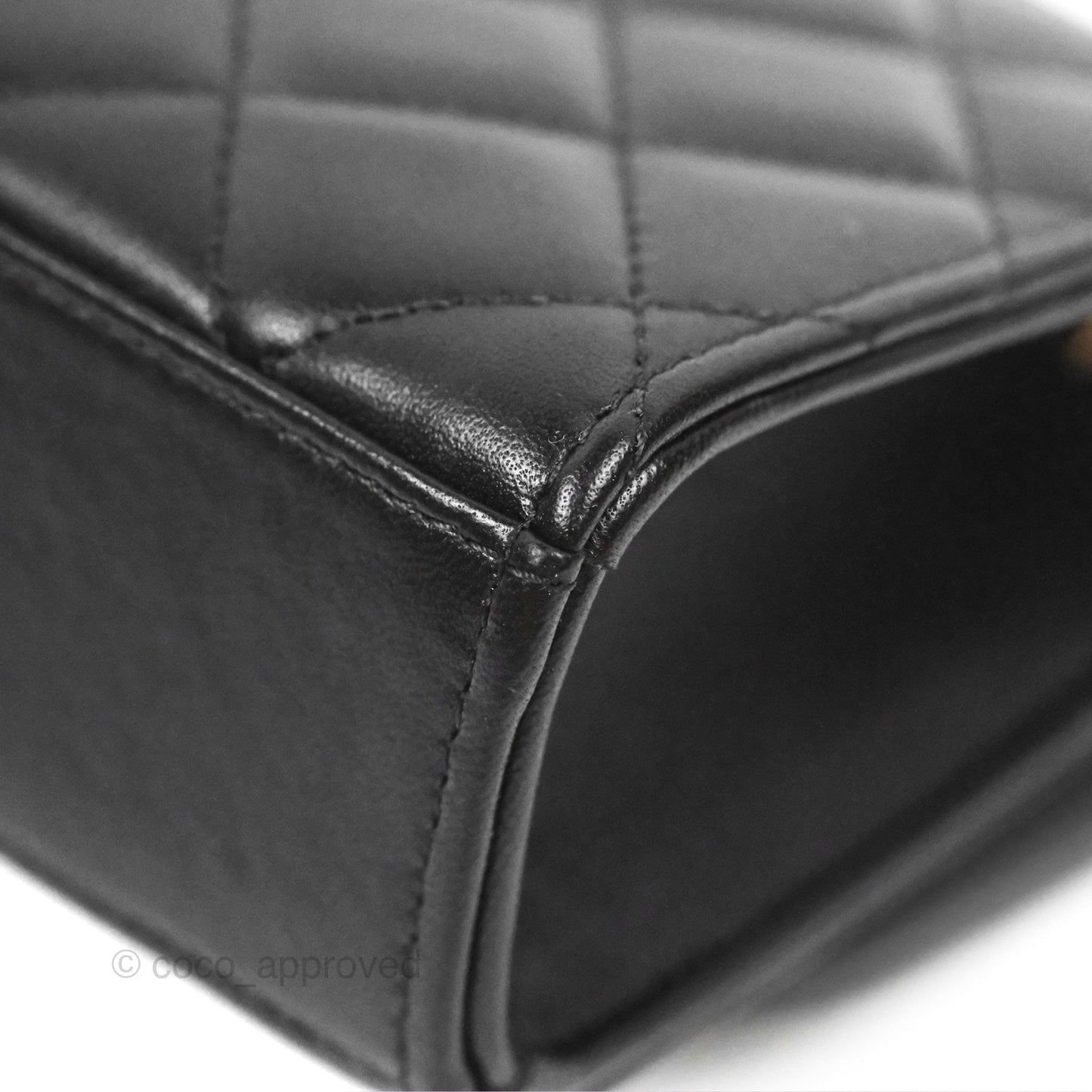 Chanel Mini Quilted Trendy CC Clutch With Chain Black Lambskin Rose Gold Hardware