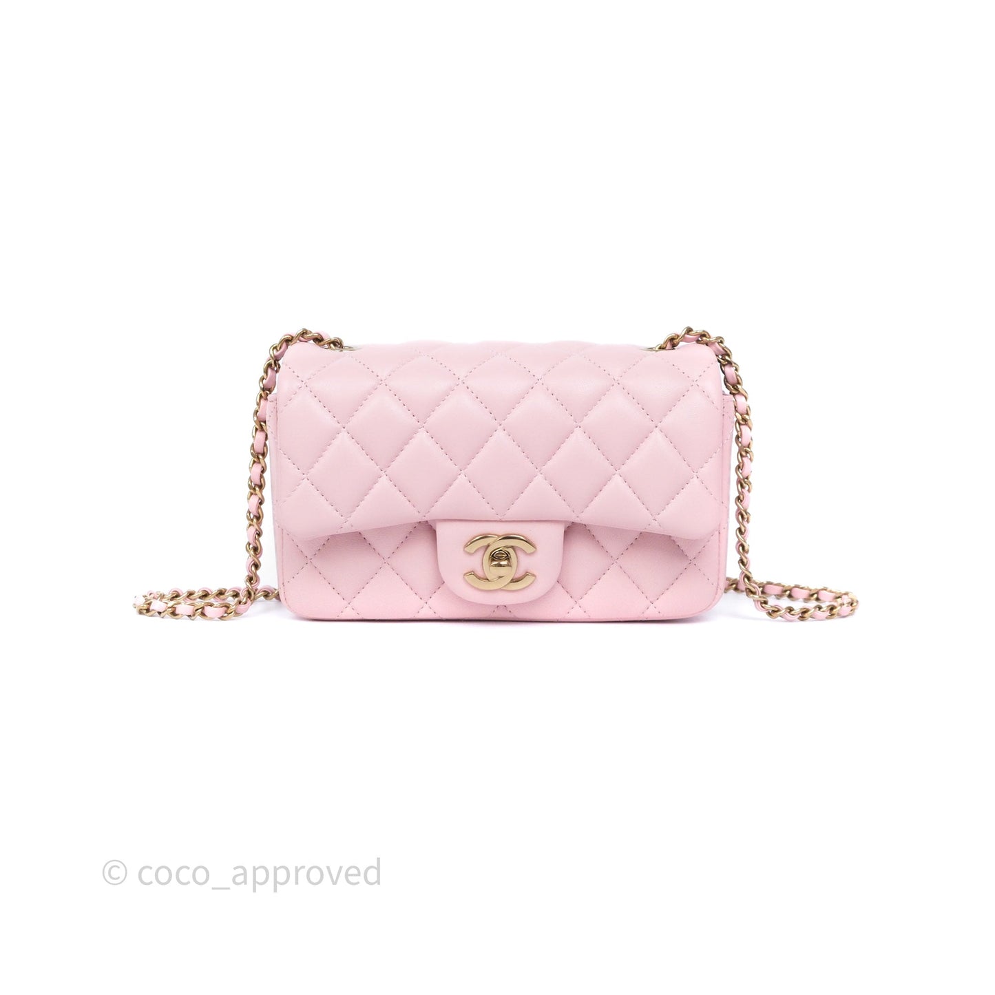 Chanel Quilted Extra Mini Rectangular Flap Pink Lambskin Gold Hardware