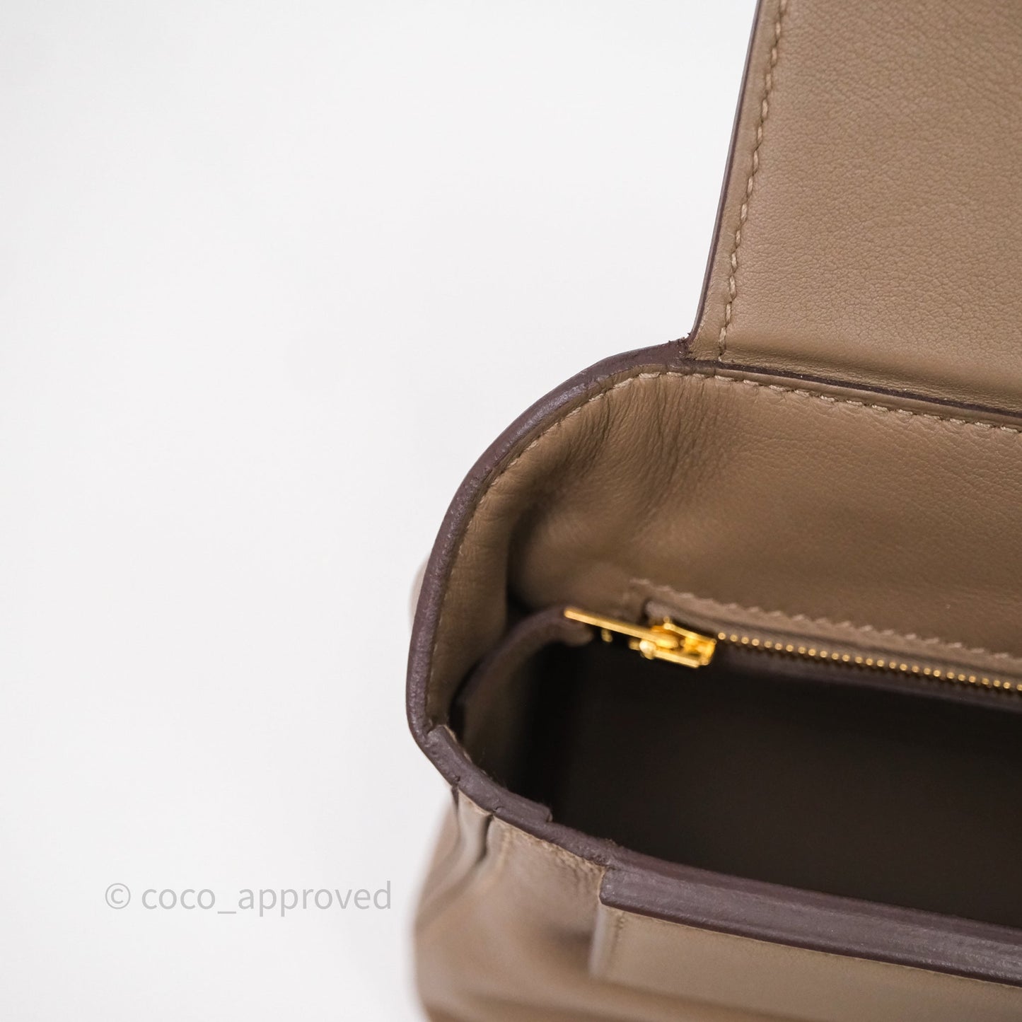 Hermès 24/24 21 Mini Etoupe 18 Evercolor/Swift Gold Hardware