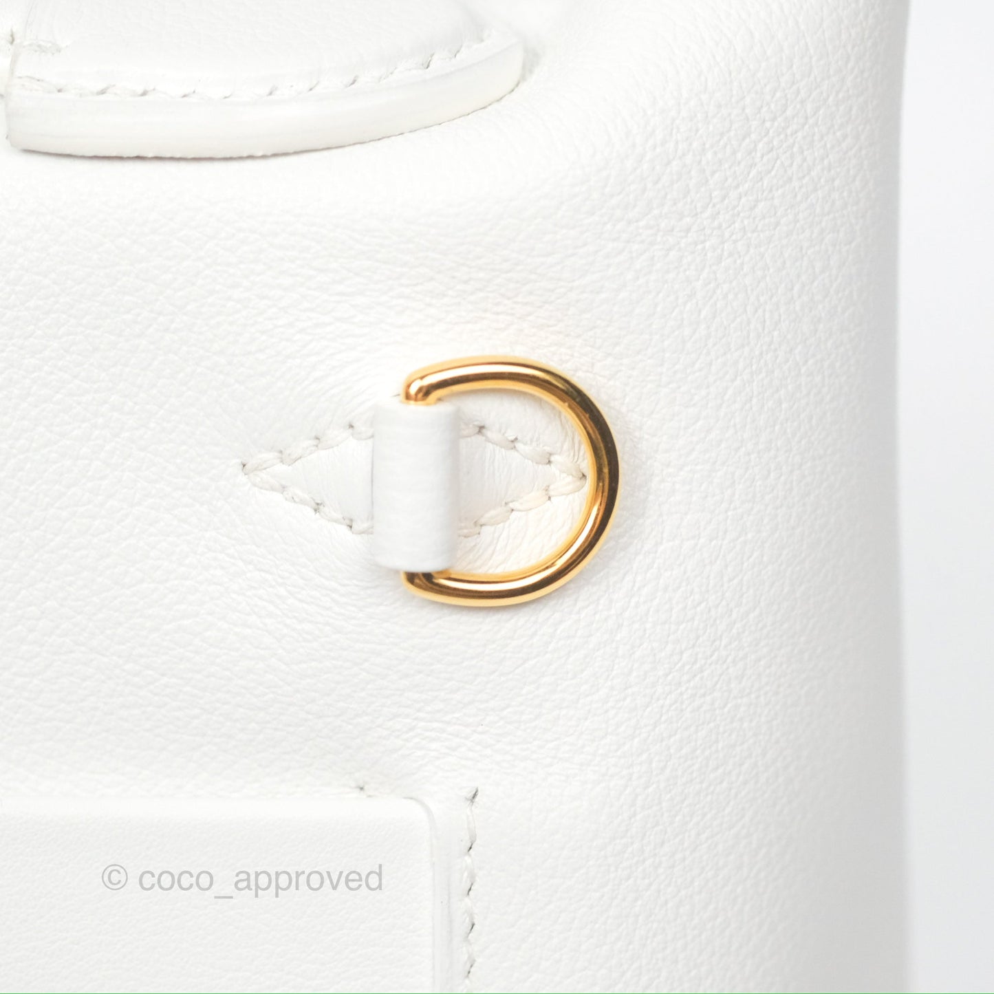 Hermès 24/24 21 Mini New White Evercolor/ Swift Gold Hardware