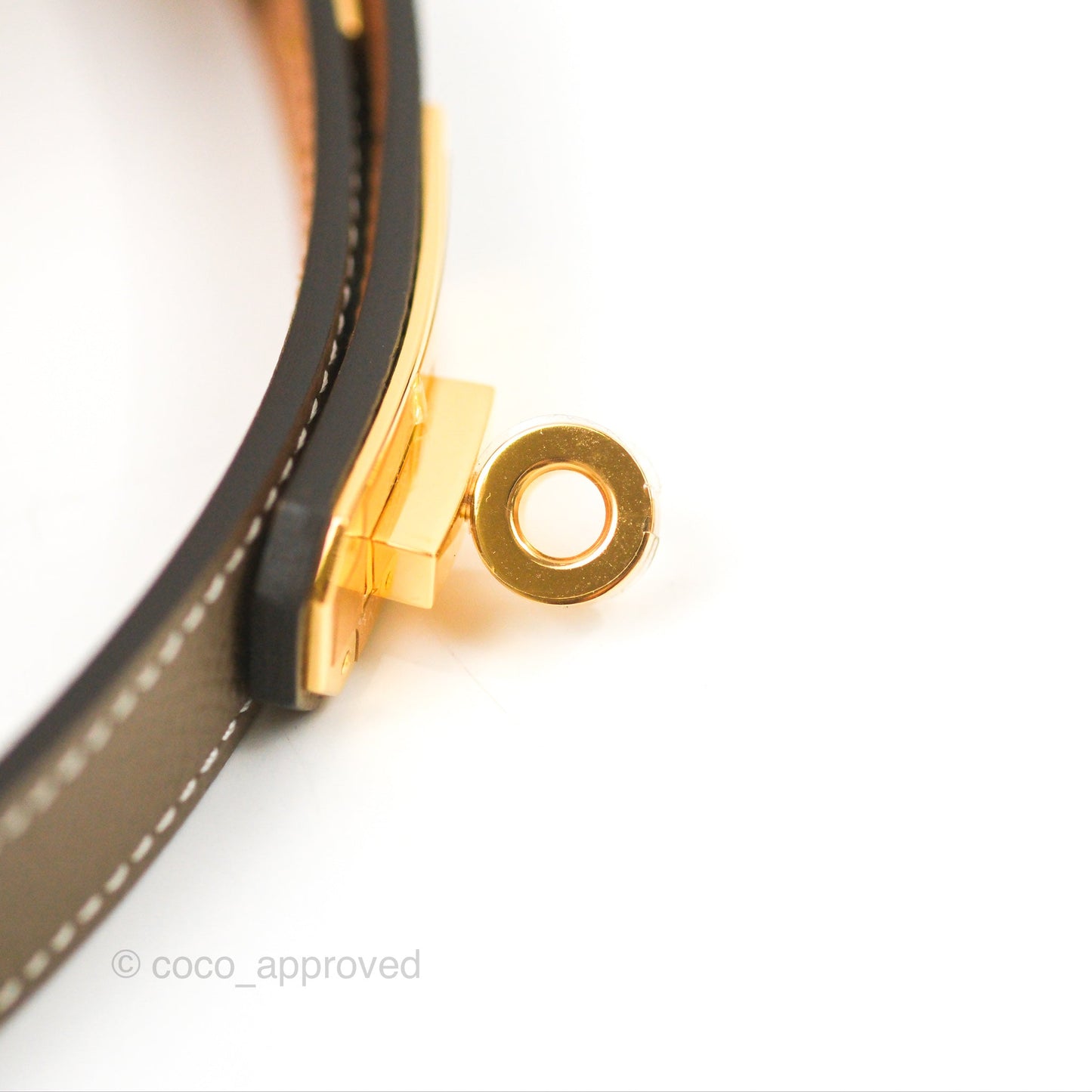 Hermès Kelly Buckle Belt Etoupe Epsom Gold Hardware