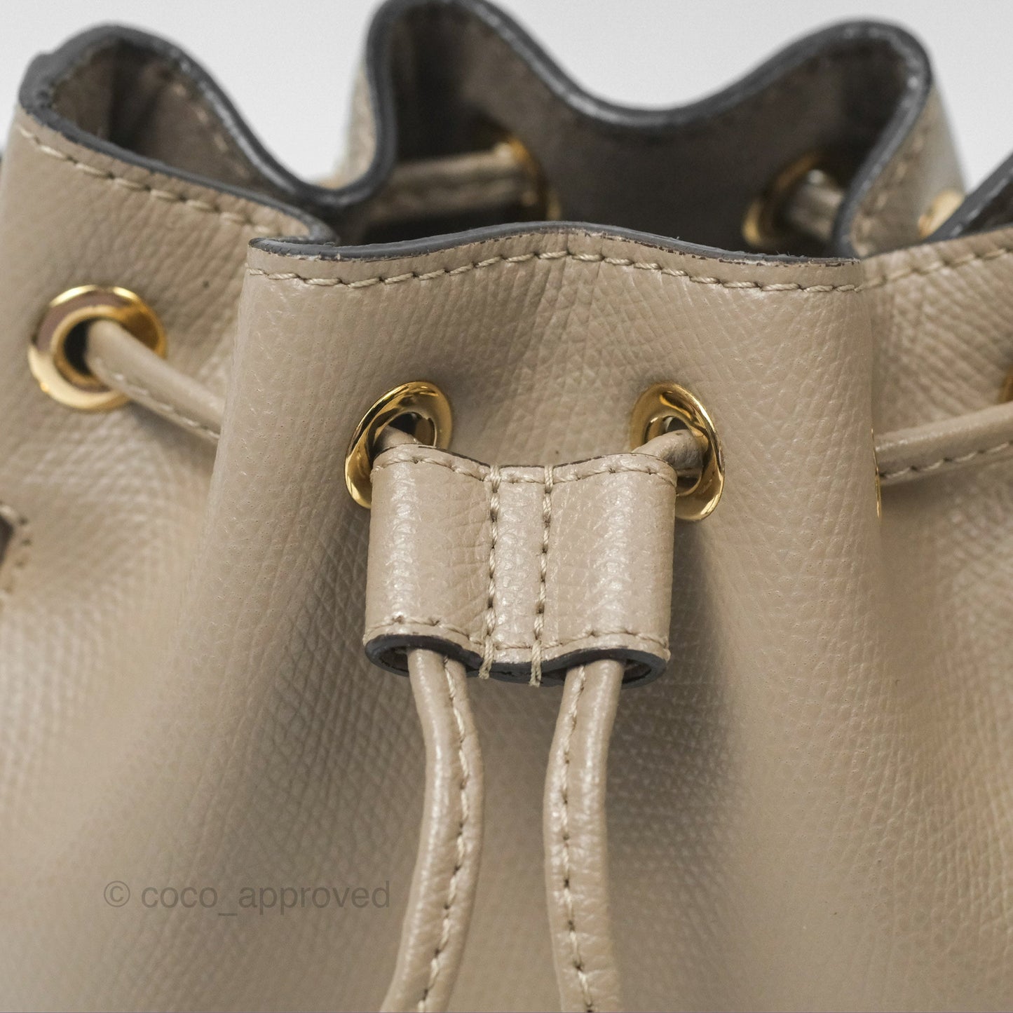 Fendi Mini Mon Tresor Bucket Bag Tortora Grained Calfskin