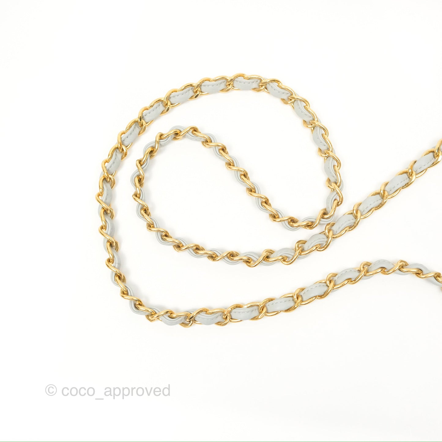 Chanel Chain Handle Flap Light Grey Calfskin Aged Gold Hardware
