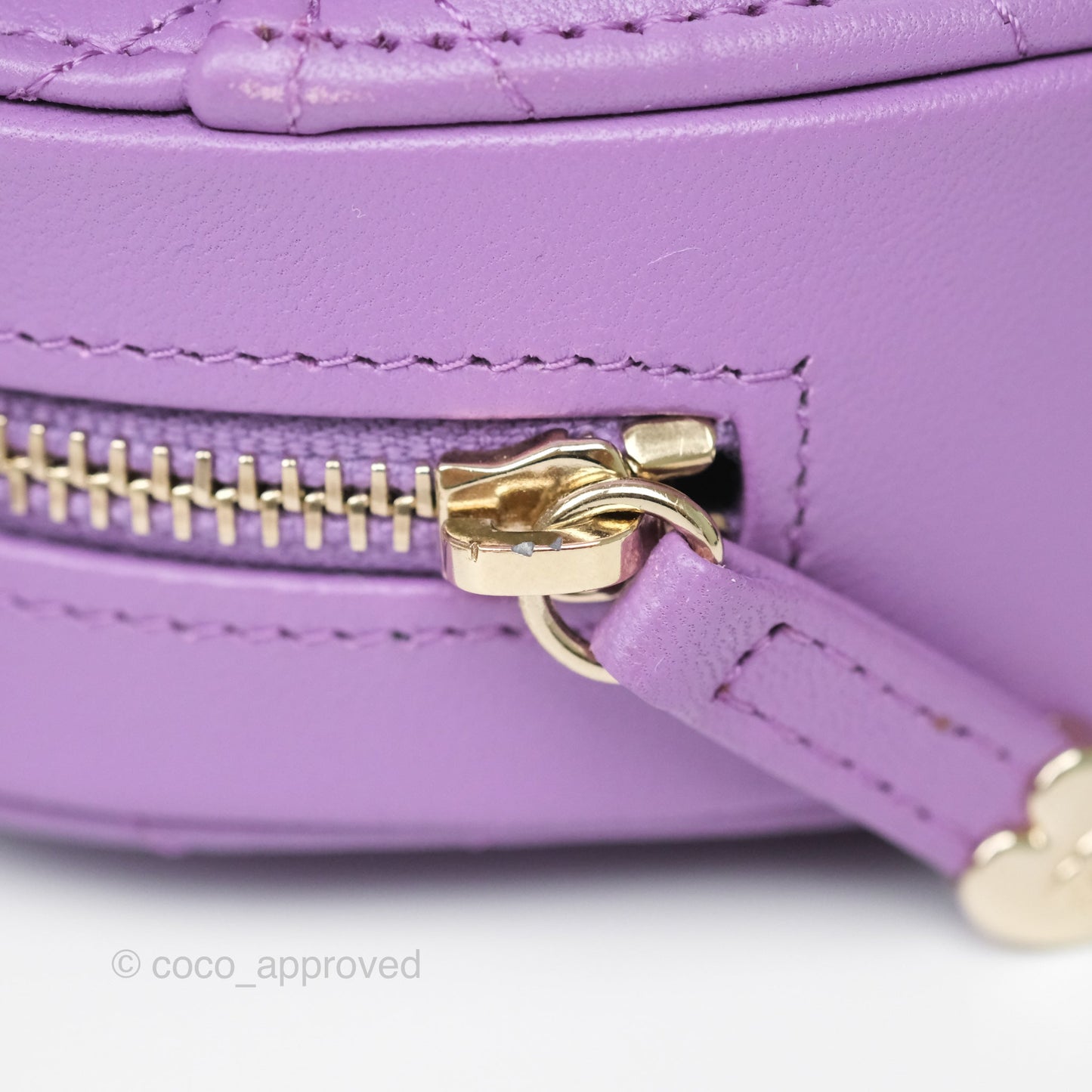 Chanel Small Heart Bag Purple Lambskin Gold Hardware 22S