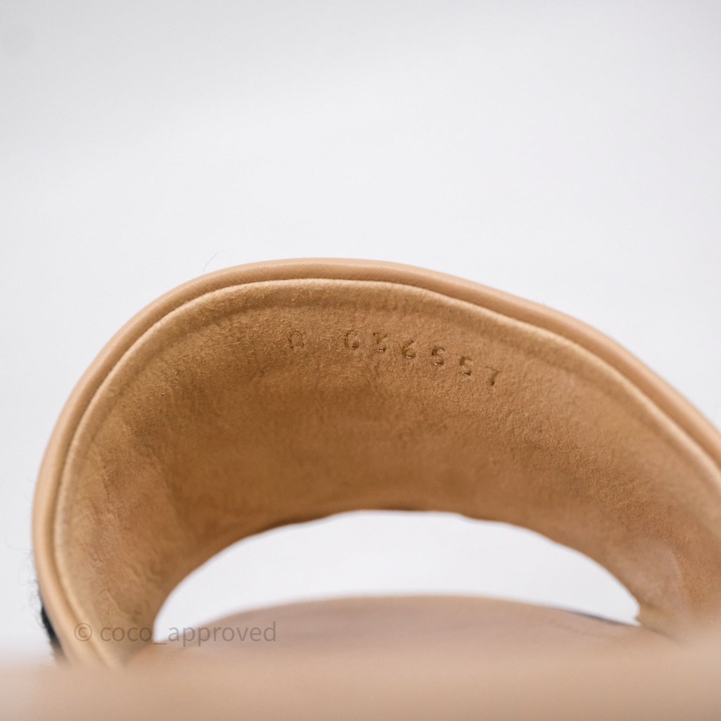 Chanel Logo Slippers Beige Size 37.5
