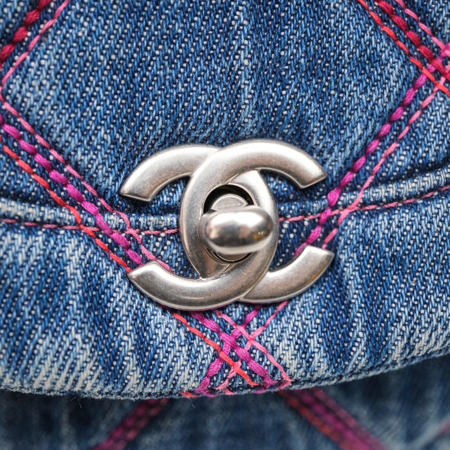 Chanel Coco Beach Flap Bag Denim Silver Hardware