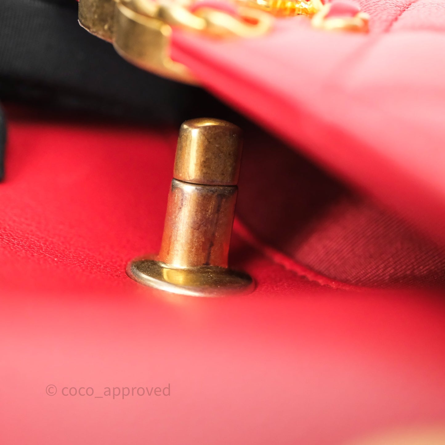 Chanel Infinity Camera Case Red Goatskin Aged Gold Hardware