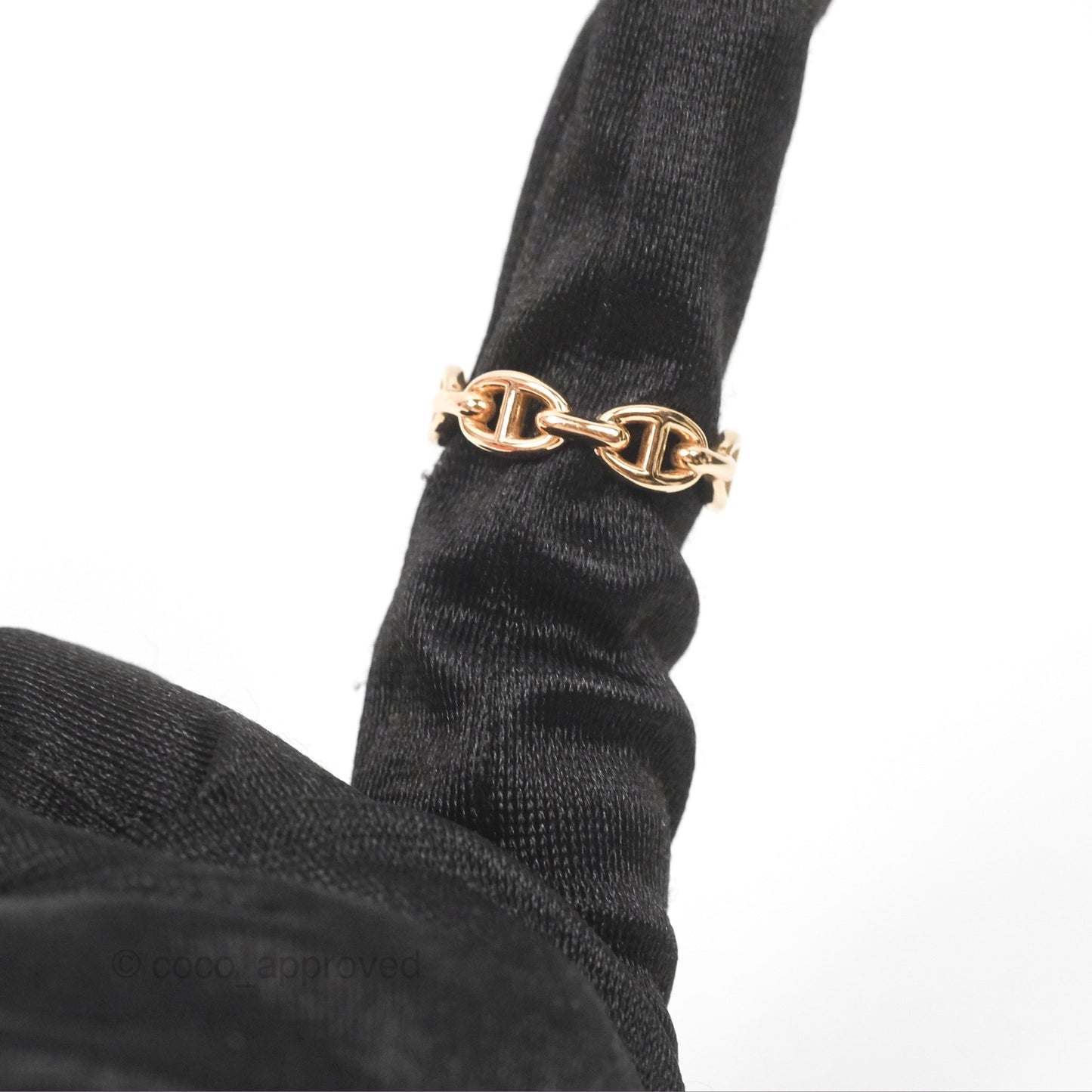 Hermès Chaine d'Ancre Enchainee Band Ring PM Rose Gold 55