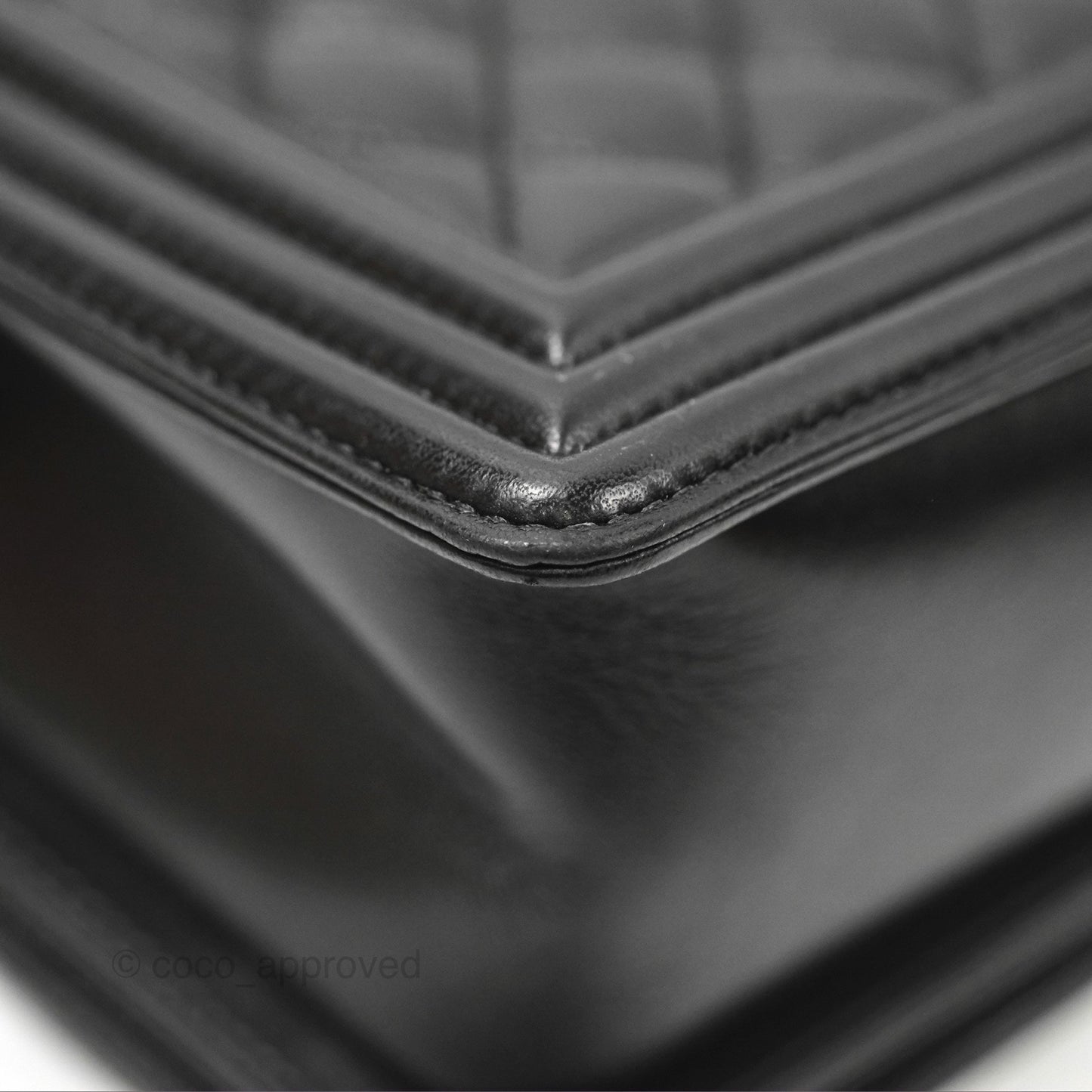 Chanel Quilted Medium Boy Black Lambskin Ruthenium Hardware