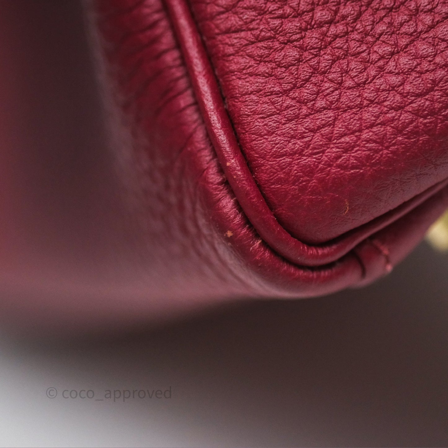 Hermès Kelly 32 Retourne Rouge Grenat K1 Togo Gold Hardware