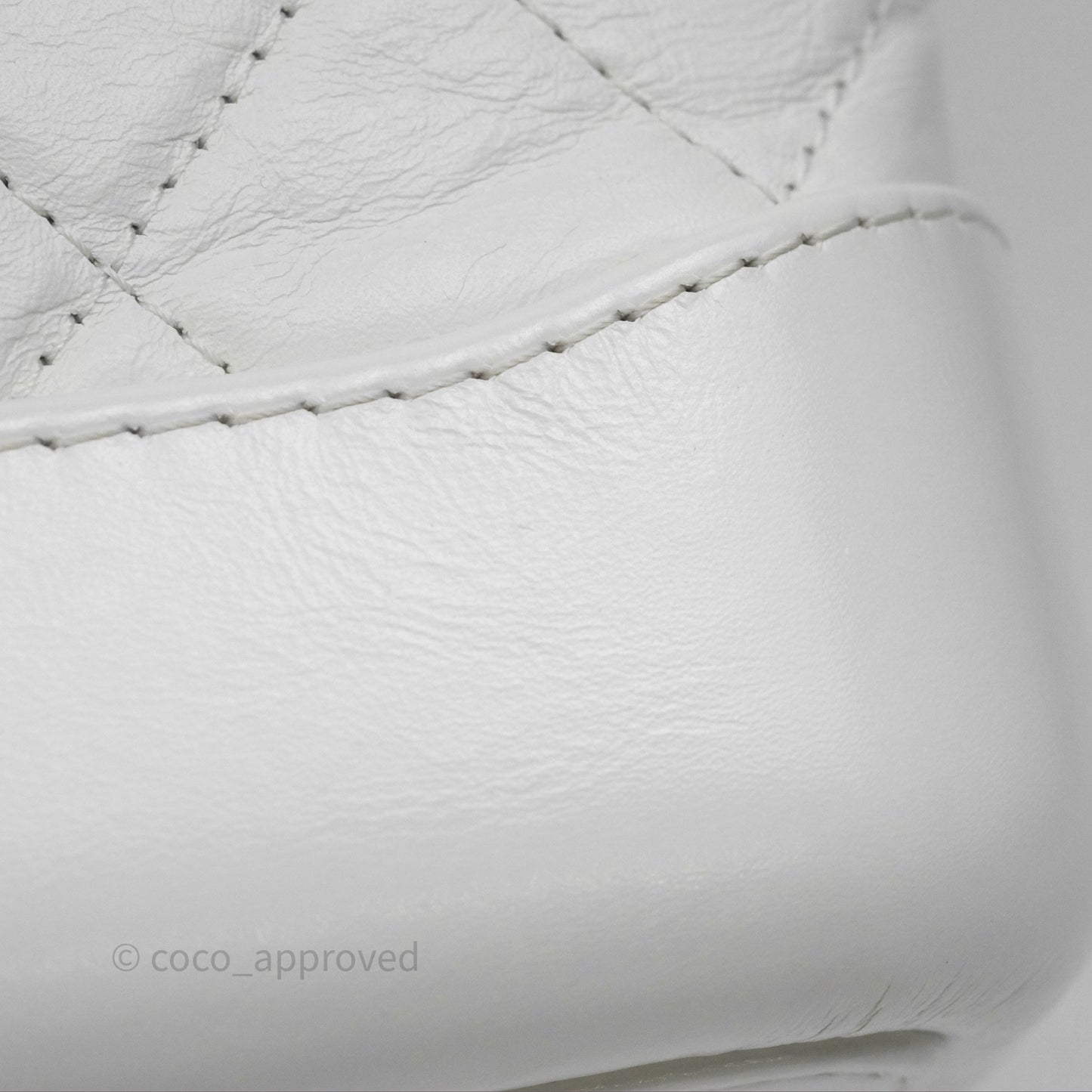 Chanel Small Gabrielle Hobo Quilted White Aged Calfskin