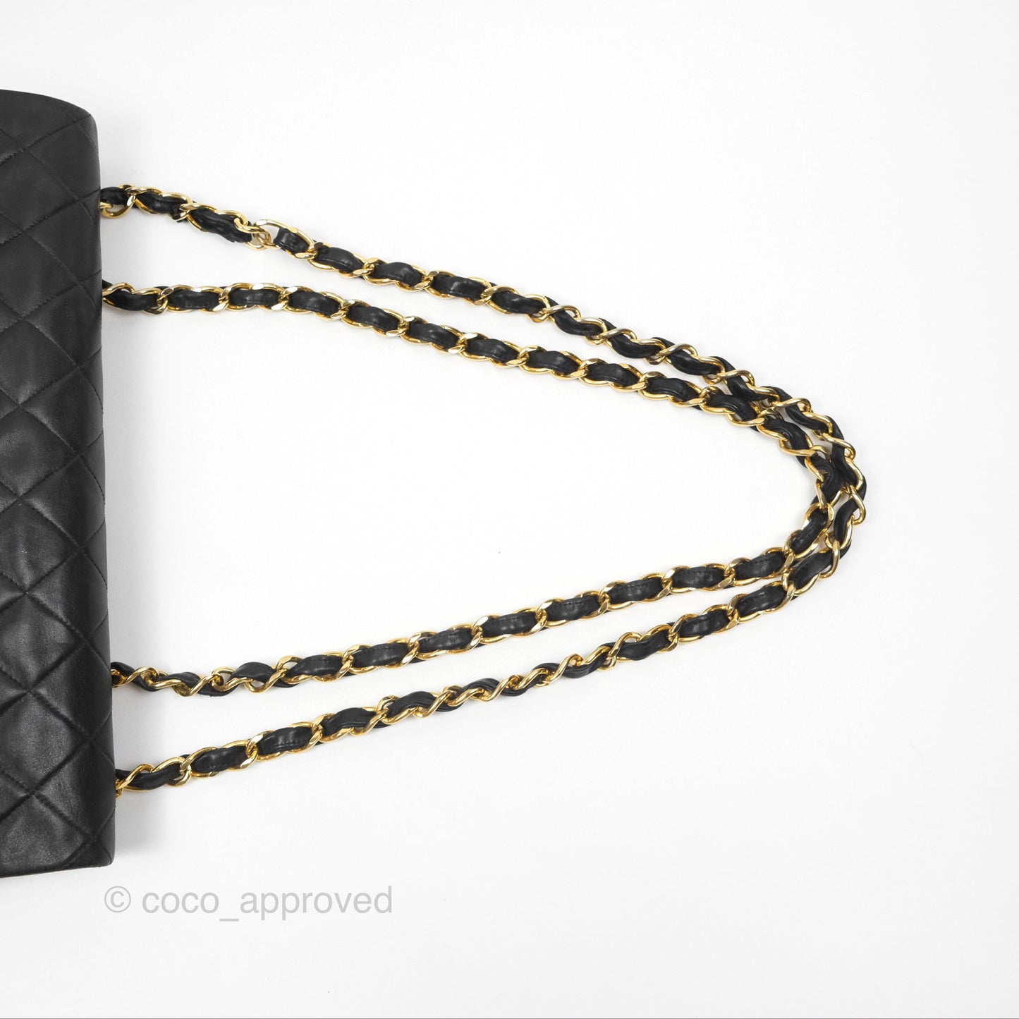 Chanel Vintage Maxi Single Flap Black Lambskin 24K Gold Hardware