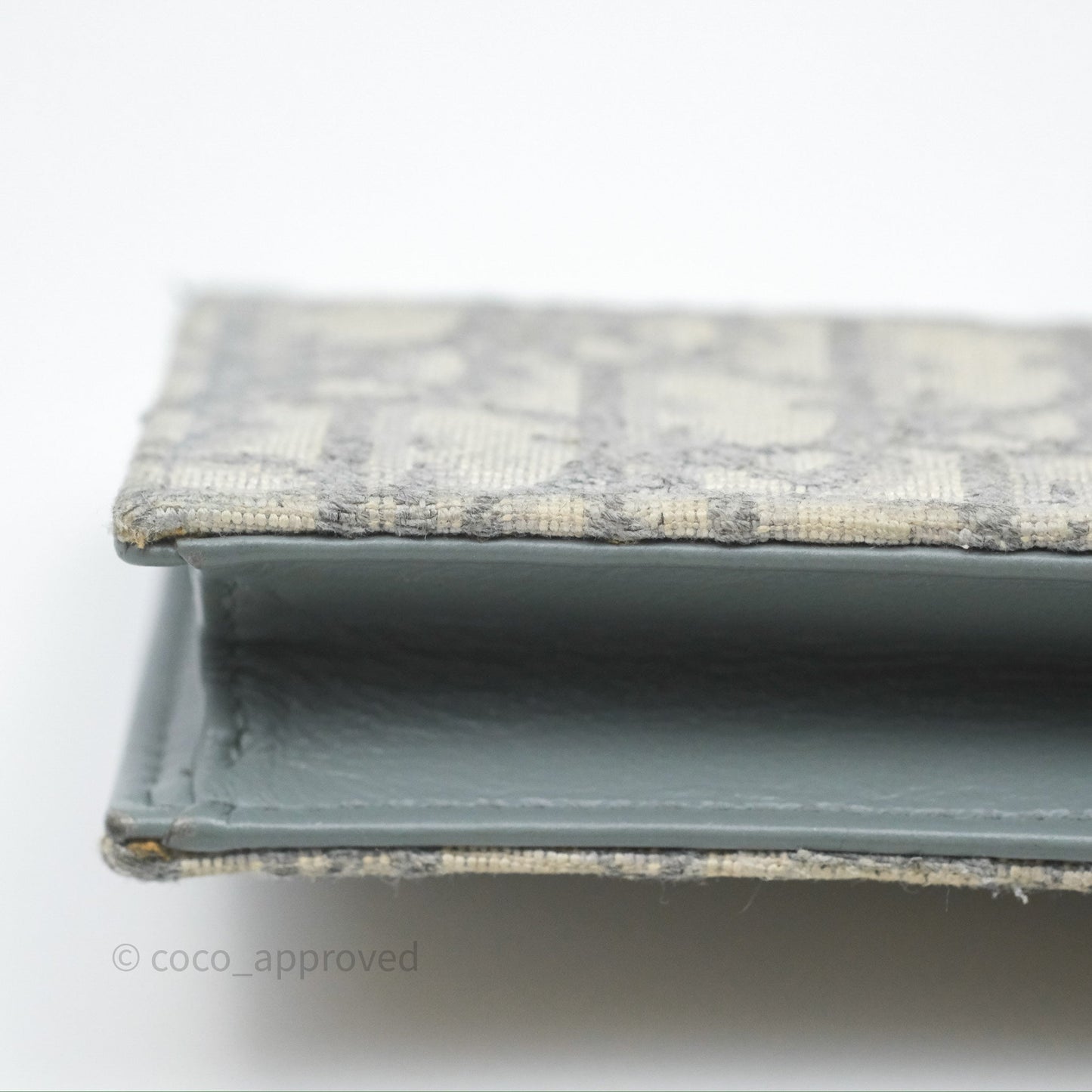 Christian Dior Saddle Bloom Card Holder Gray Dior Oblique Jacquard