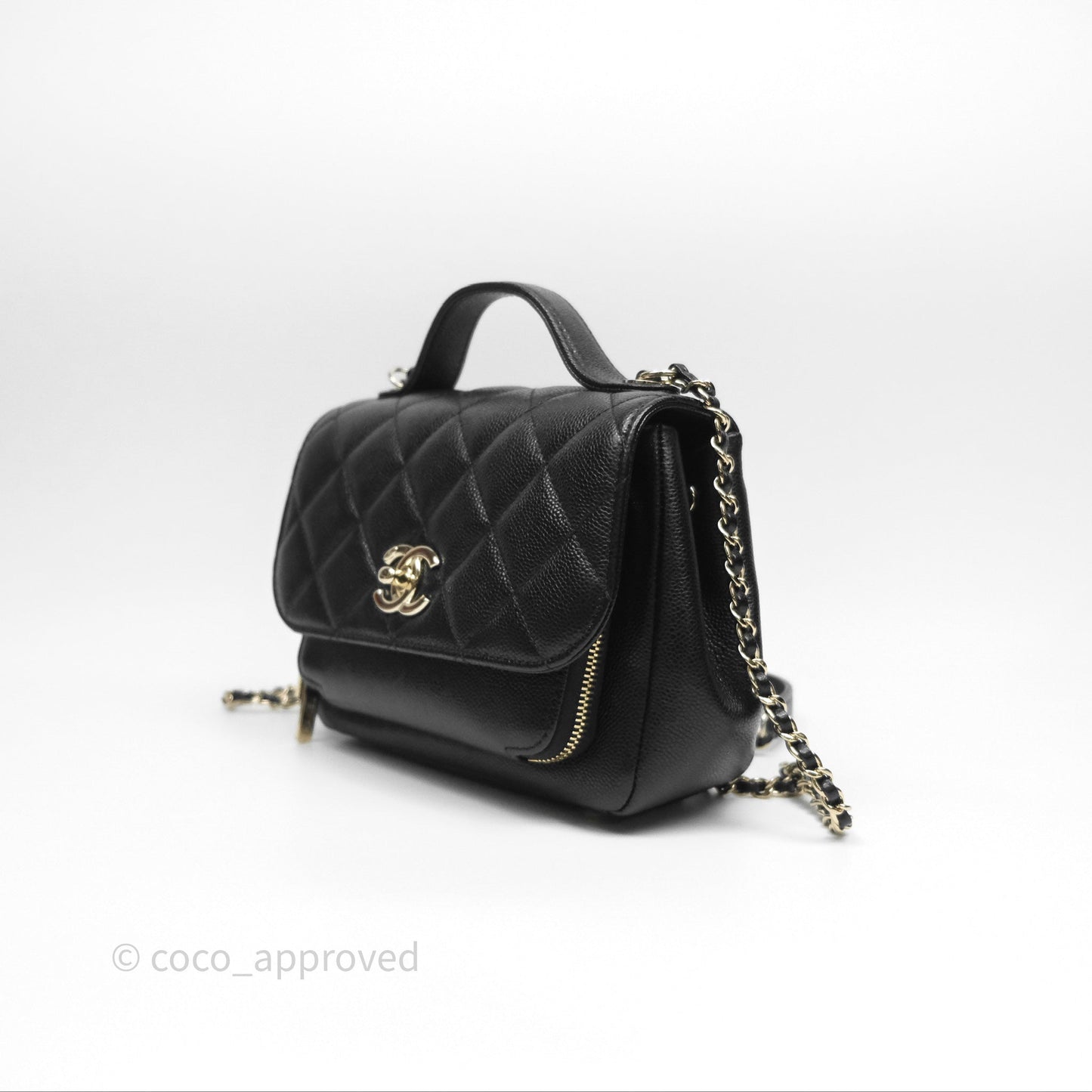 Chanel Quilted Small Business Affinity Flap Black Caviar Gold Hardware