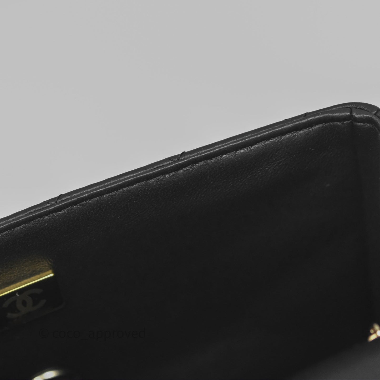 Chanel Top Handle Mini Rectangular Flap Black Lambskin Gold Hardware