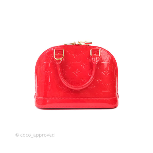 Louis Vuitton Alma BB Patent Red Gold Hardware