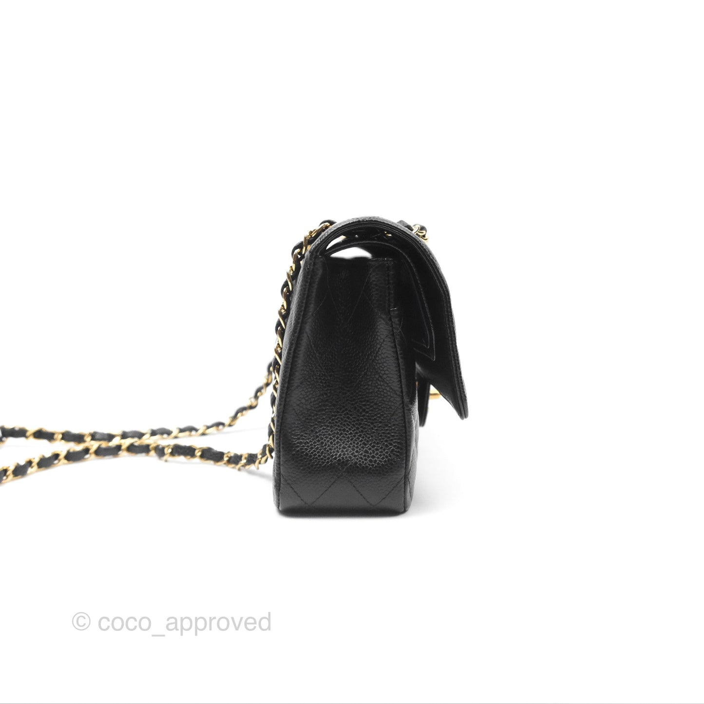 Chanel Classic M/L Medium Flap Quilted Black Caviar Gold Hardware