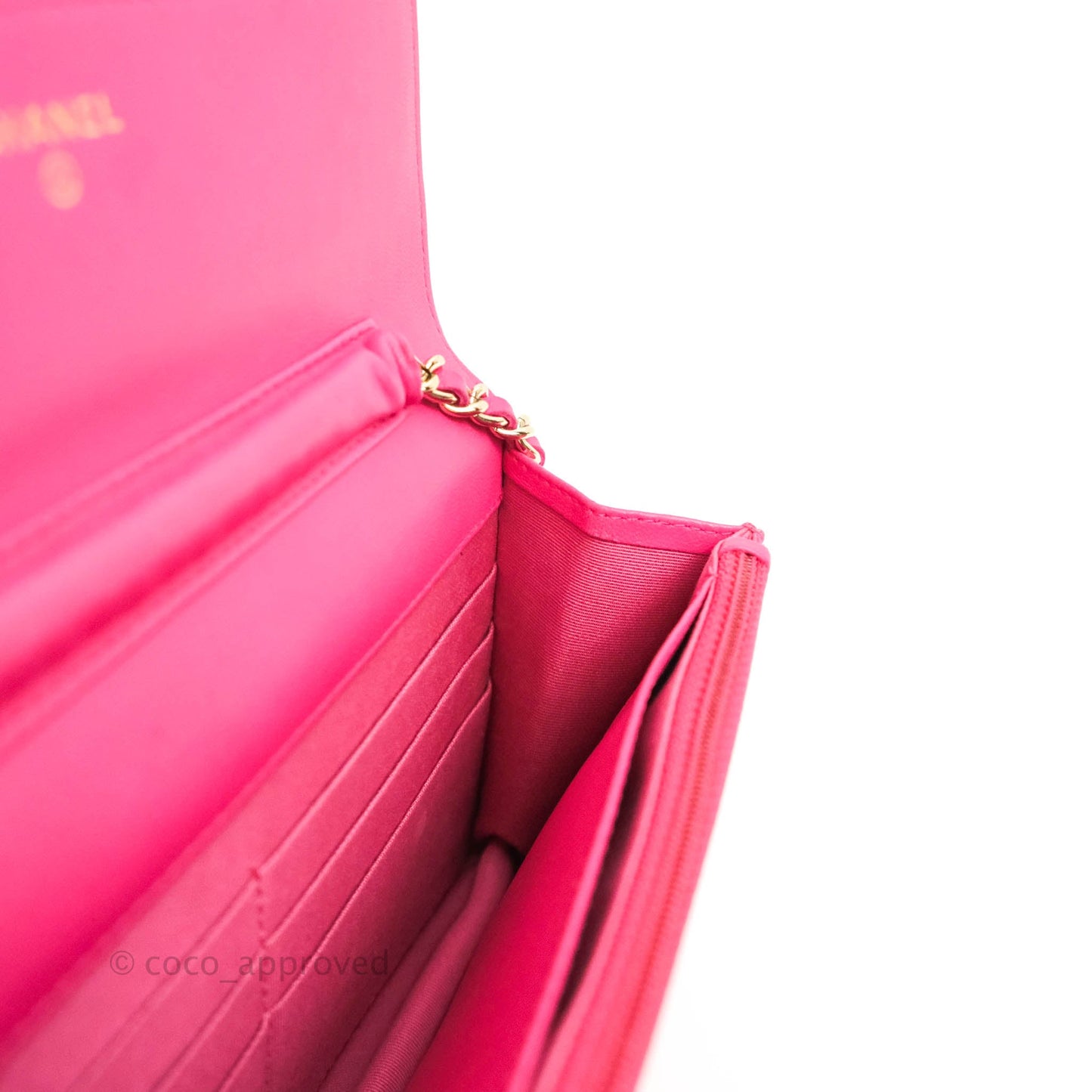 Chanel Quilted Wallet on Chain WOC Pink Lambskin Gold Hardware