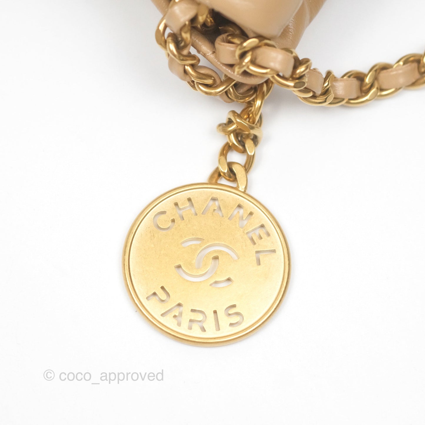 Chanel 22 Mini Bag Beige Shiny Crumpled Calfskin
