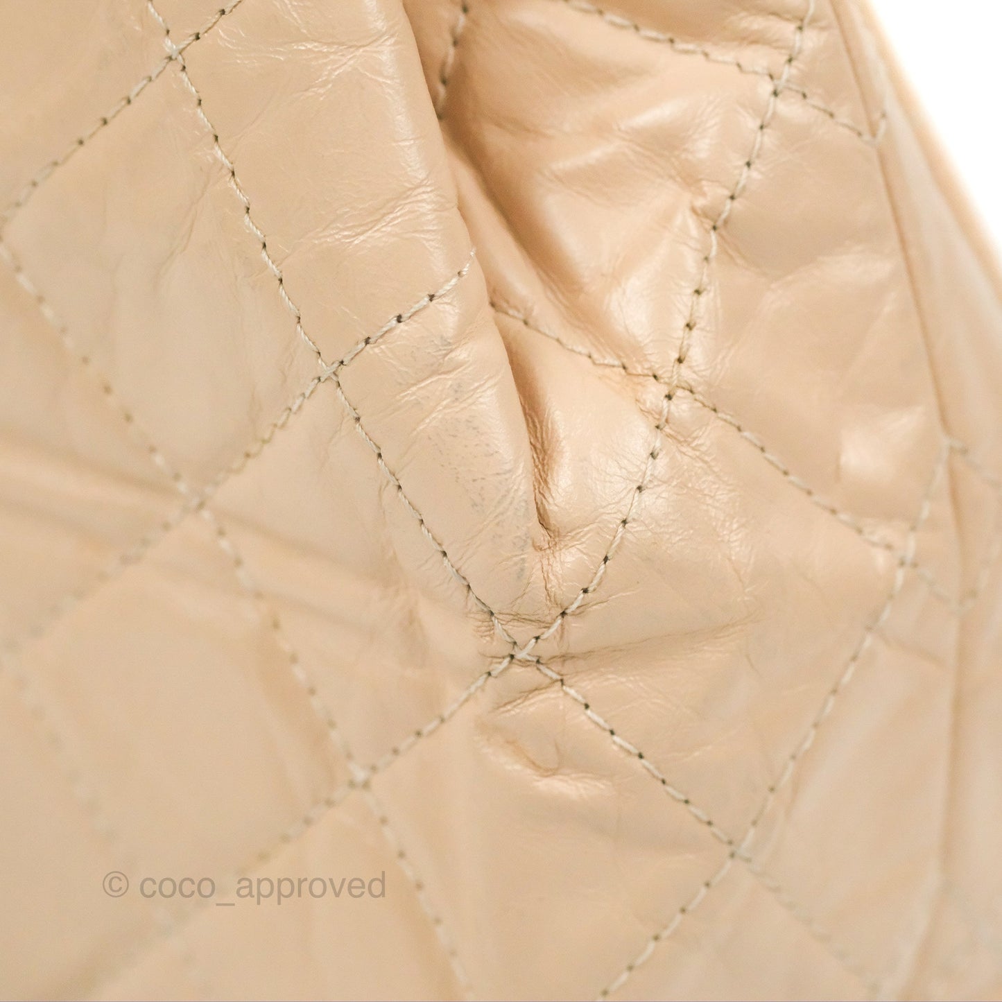 Chanel Small Gabrielle Backpack Beige Black Aged Calfskin