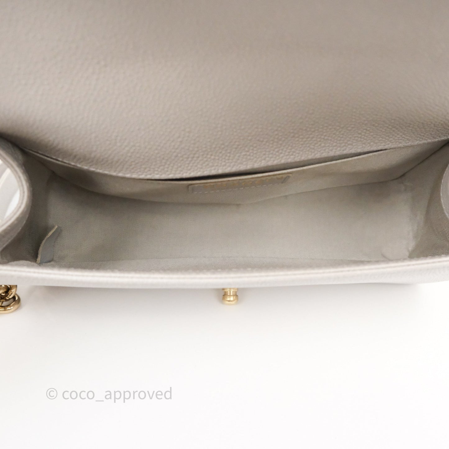 Chanel Medium Boy Quilted Grey Caviar Gold Hardware