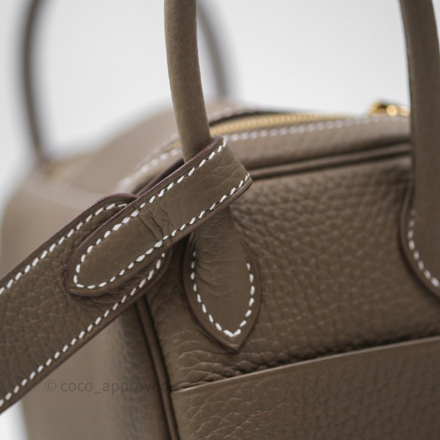 Hermès Mini Lindy 20 Etoupe 18 Clemence Gold Hardware