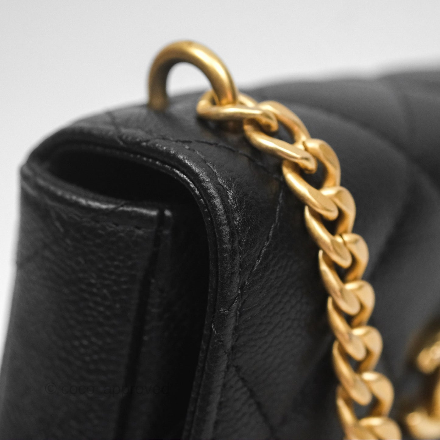 Chanel Mini Clutch With Heart Adjustable Chain Black Caviar Aged Gold Hardware