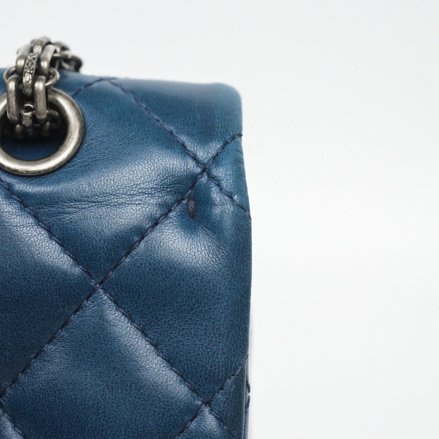 Chanel Reissue 227 Quilted Navy Lambskin Ruthenium Hardware