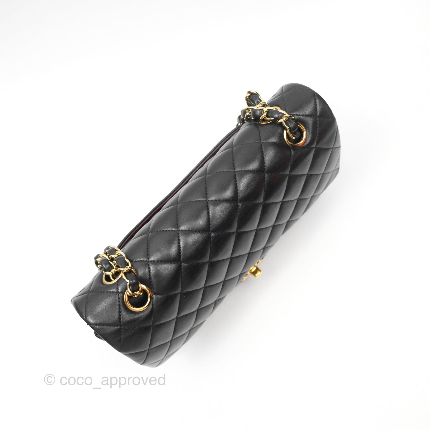 Chanel Classic M/L Medium Flap Quilted Black Lambskin Gold Hardware