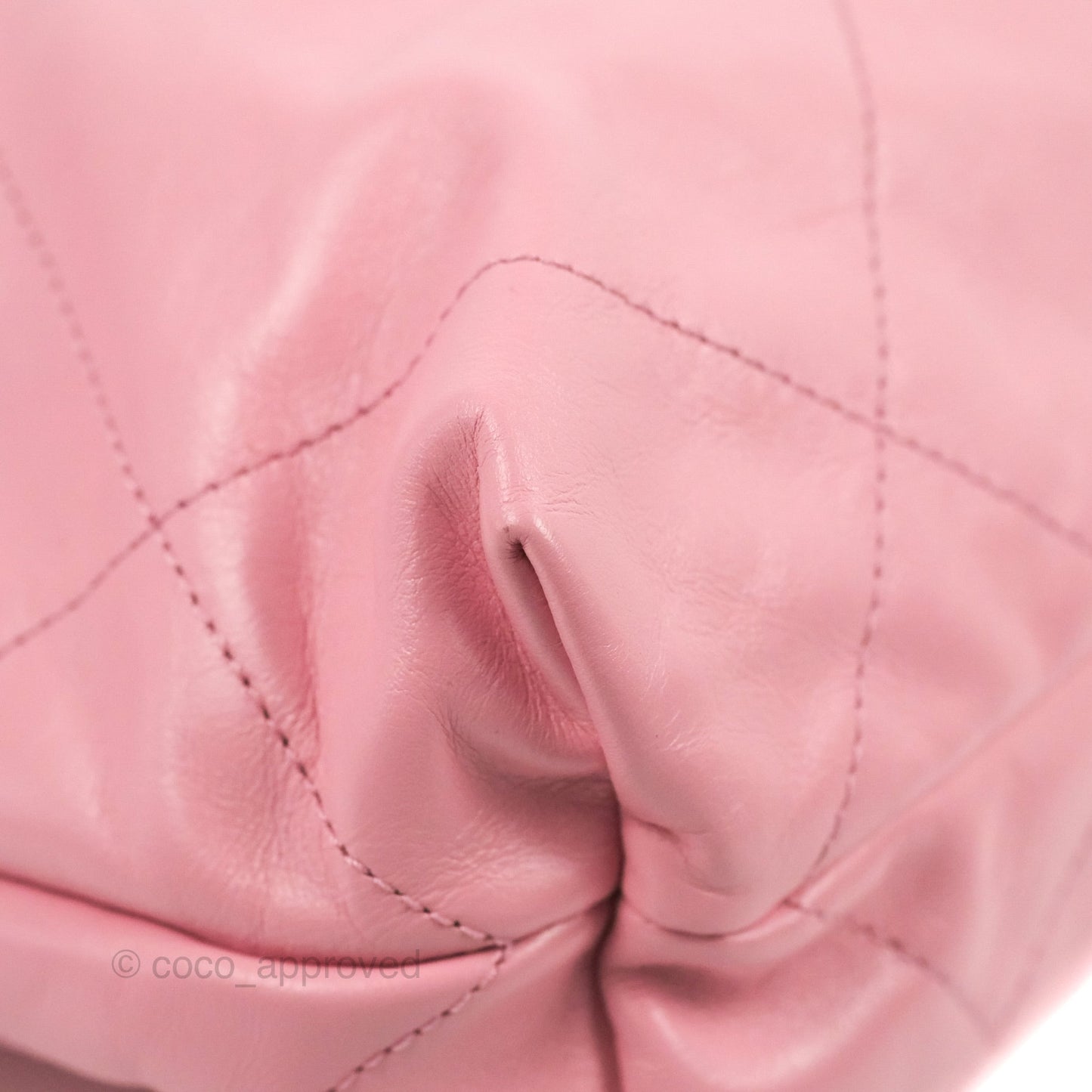 Chanel 22 Small  Light Pink Shiny Calfskin Aged Gold Hardware