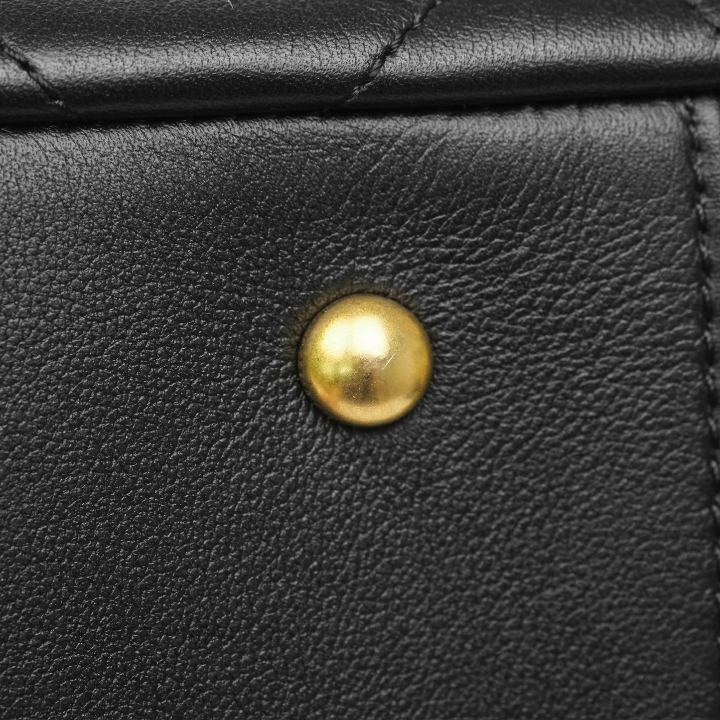 Chanel Stitched Large Shopping Bag Black Calfskin Aged Gold Hardware