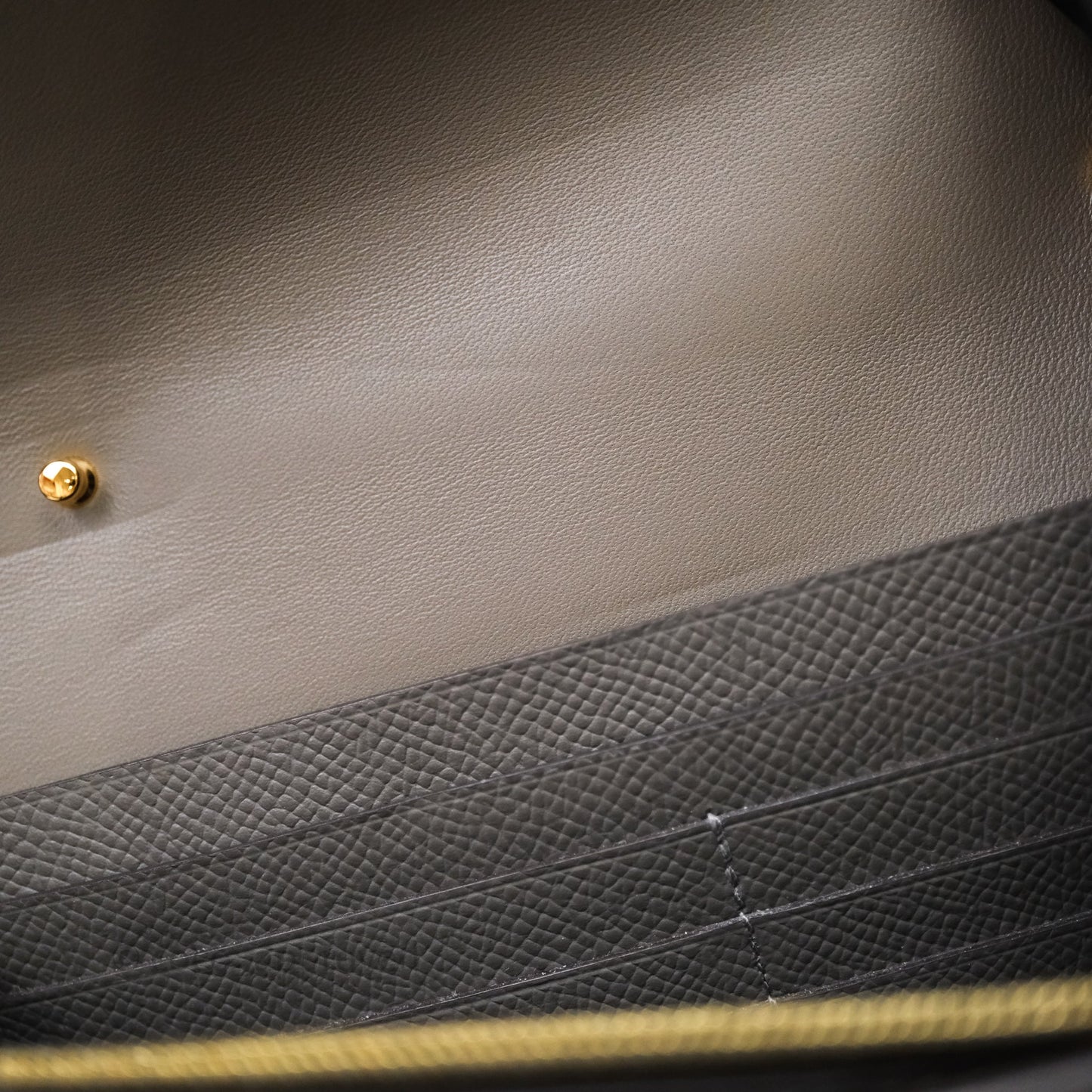 Hermès Constance Long To Go Wallet Gris Meyer 0L Epsom Gold Hardware
