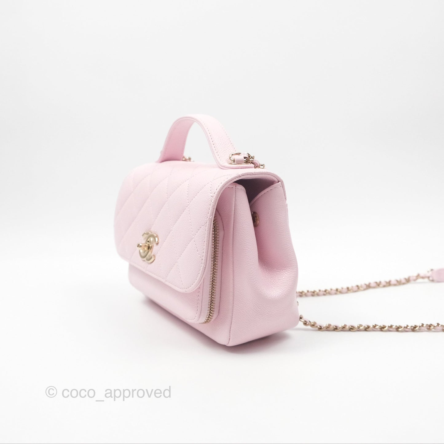 Chanel Quilted Small Business Affinity Flap Light Pink Caviar Gold Hardware