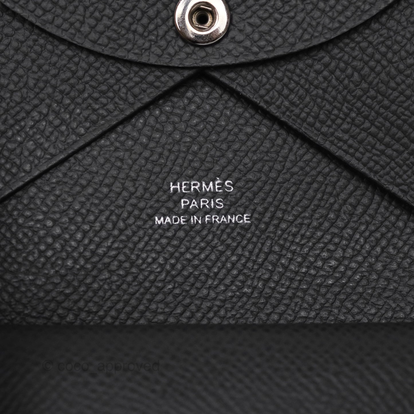 Hermès Calvi Duo Compact Card Holder Graphite 88 Epsom
