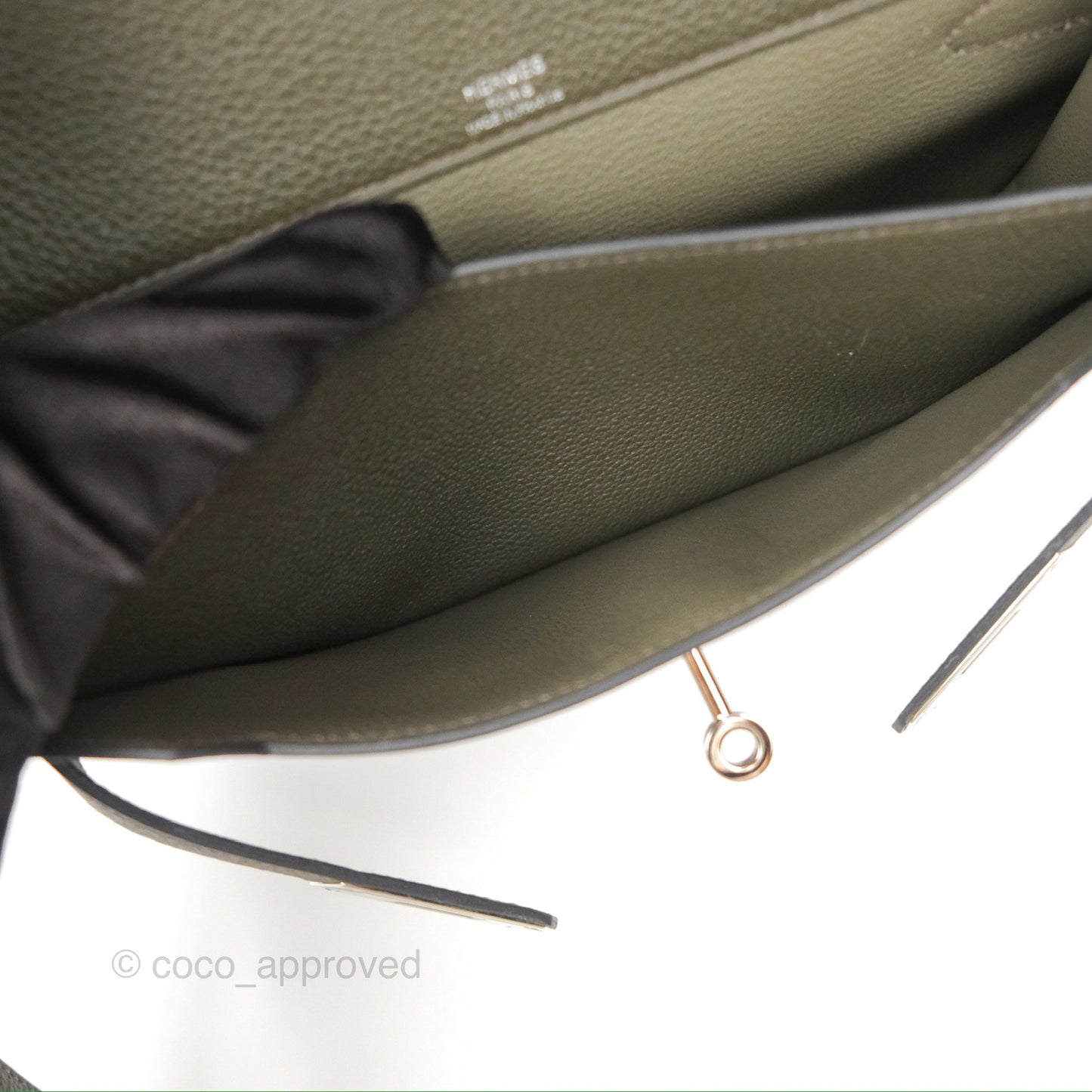 Hermès Kelly Depeches 25 Pouch Vert De Gris Togo