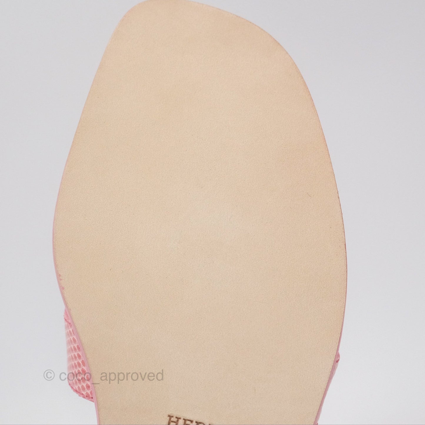 Hermès Oran Sandals in Lizard Pink Size 37.5