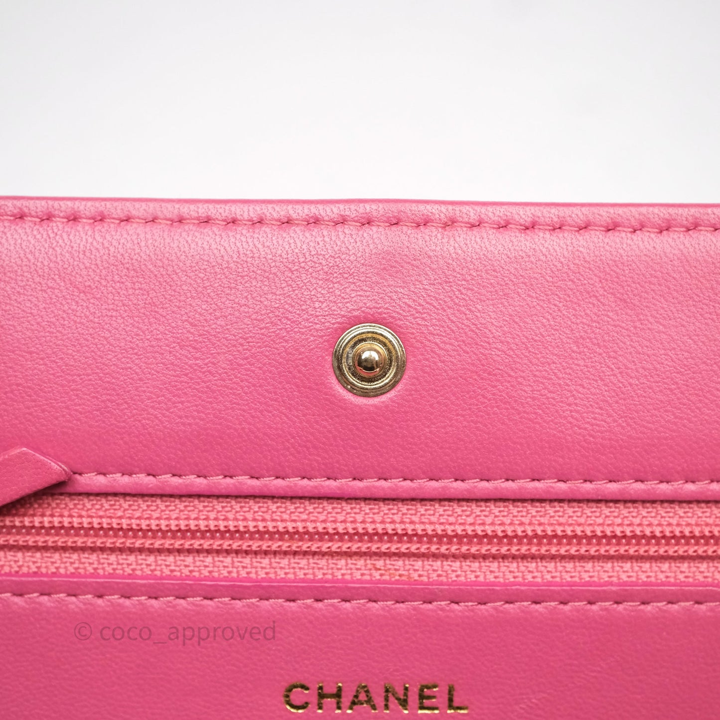 Chanel Quilted Classic WOC Pink Lambskin Gold Hardware