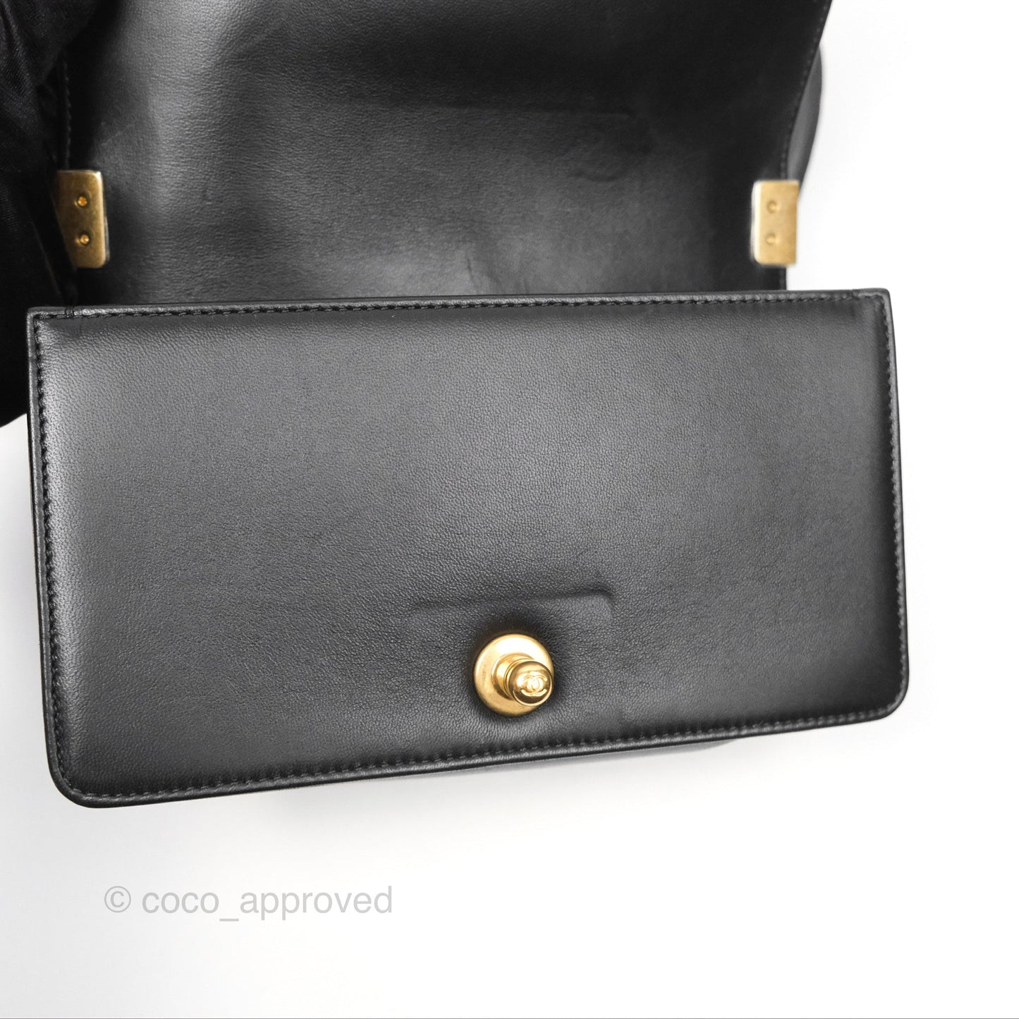 Chanel Small Boy Quilted Black Calfskin Gold Hardware