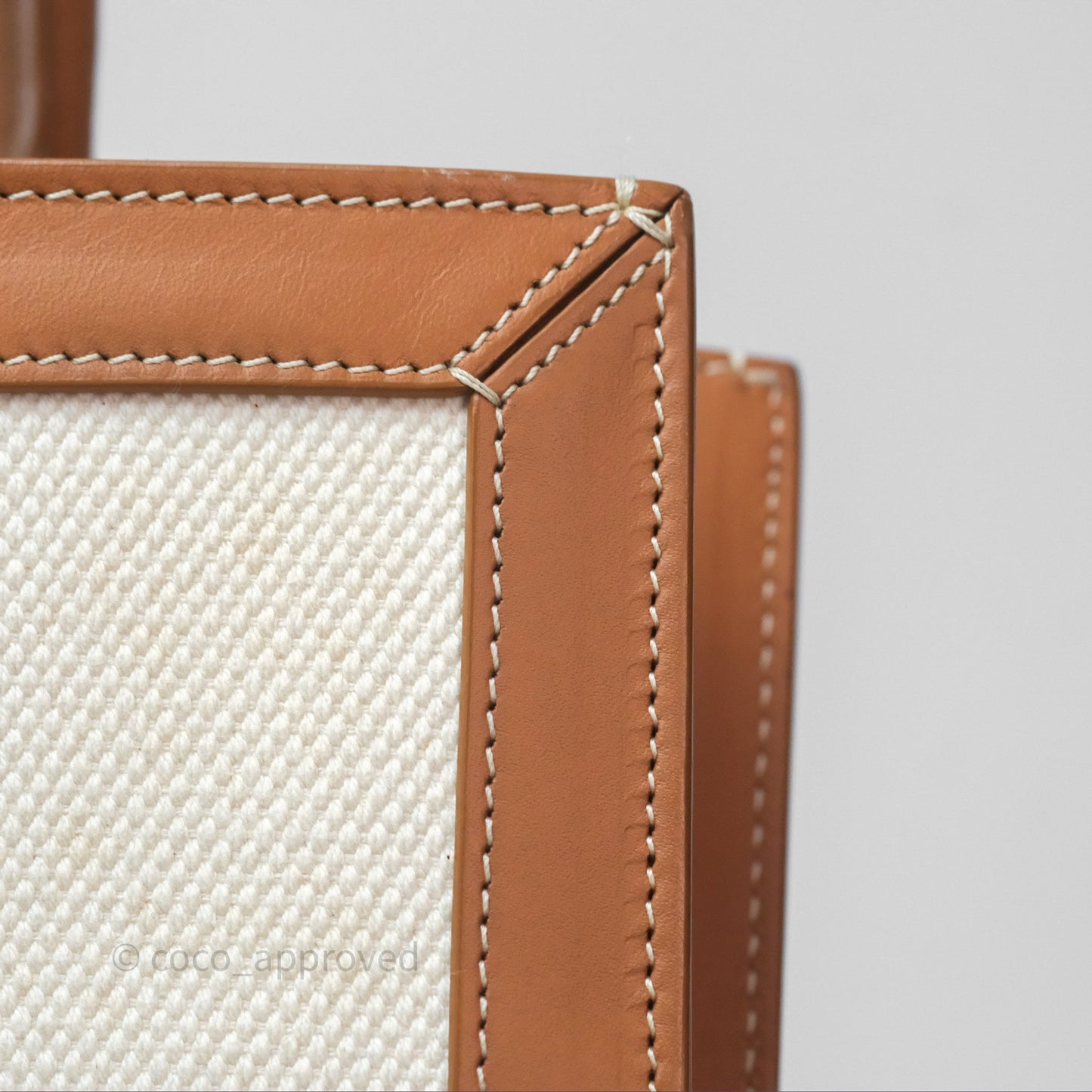 Celine Small Vertical Cabas Tote With Celine Print Natural/ Tan
