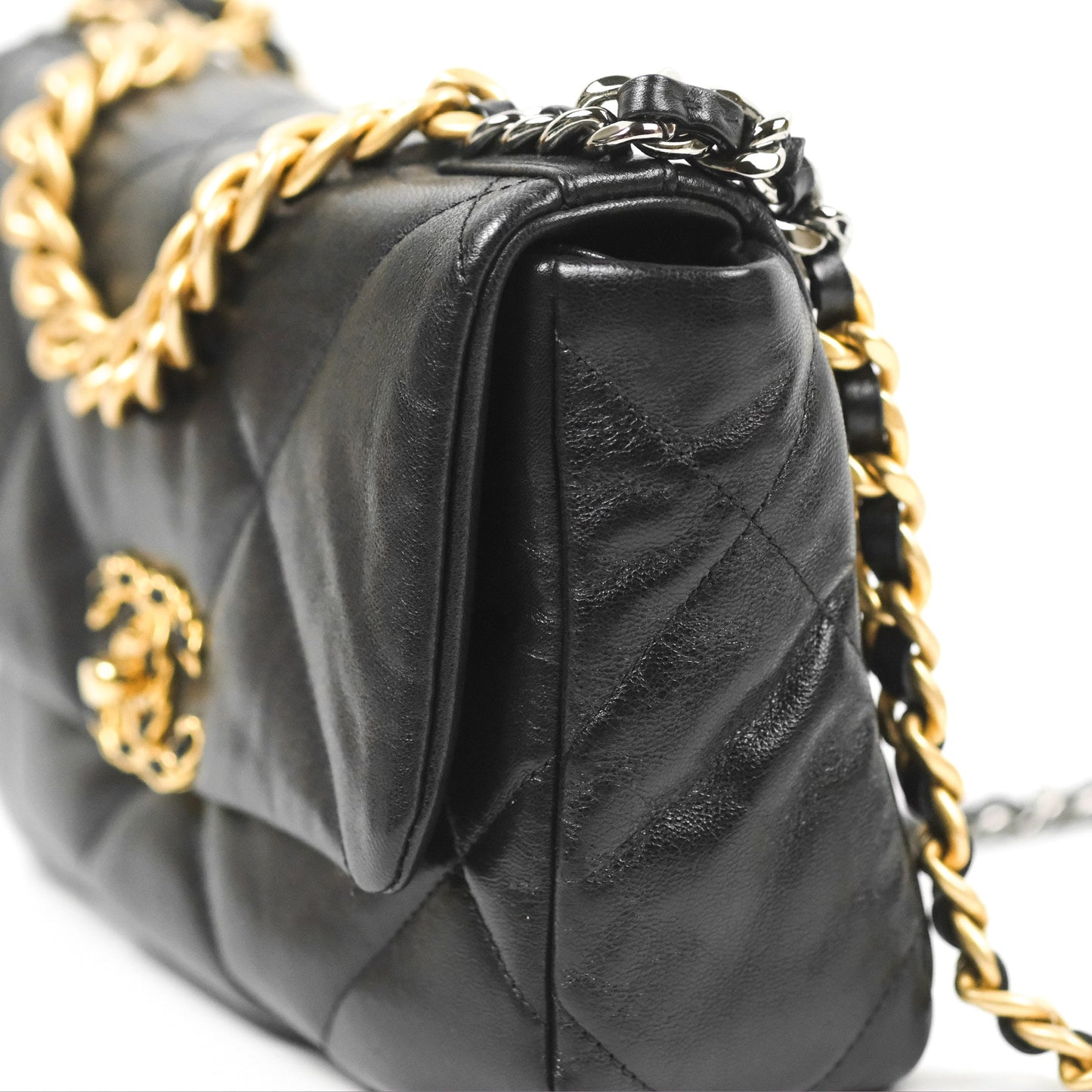 Chanel 19 Small Black Goatskin Mixed Hardware