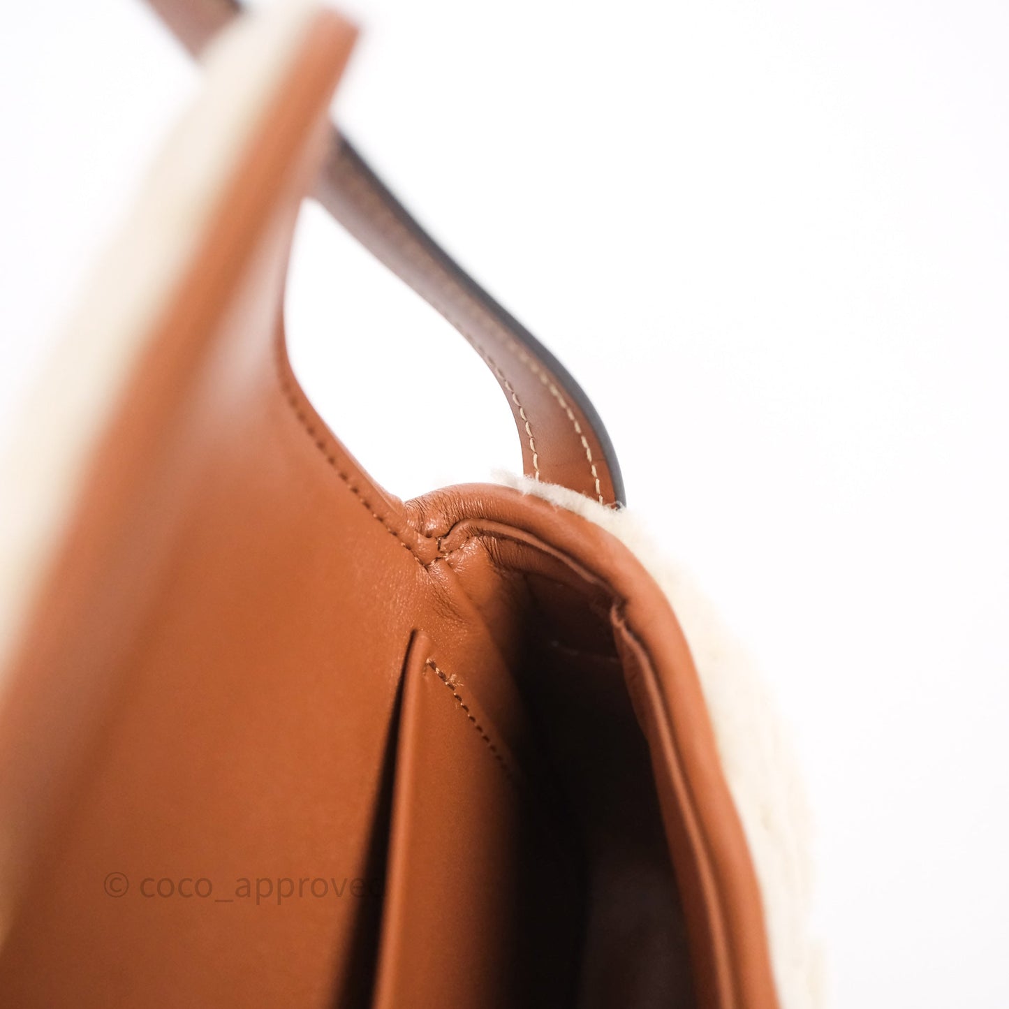 Celine Triomphe Shoulder Bag Beige Shearling