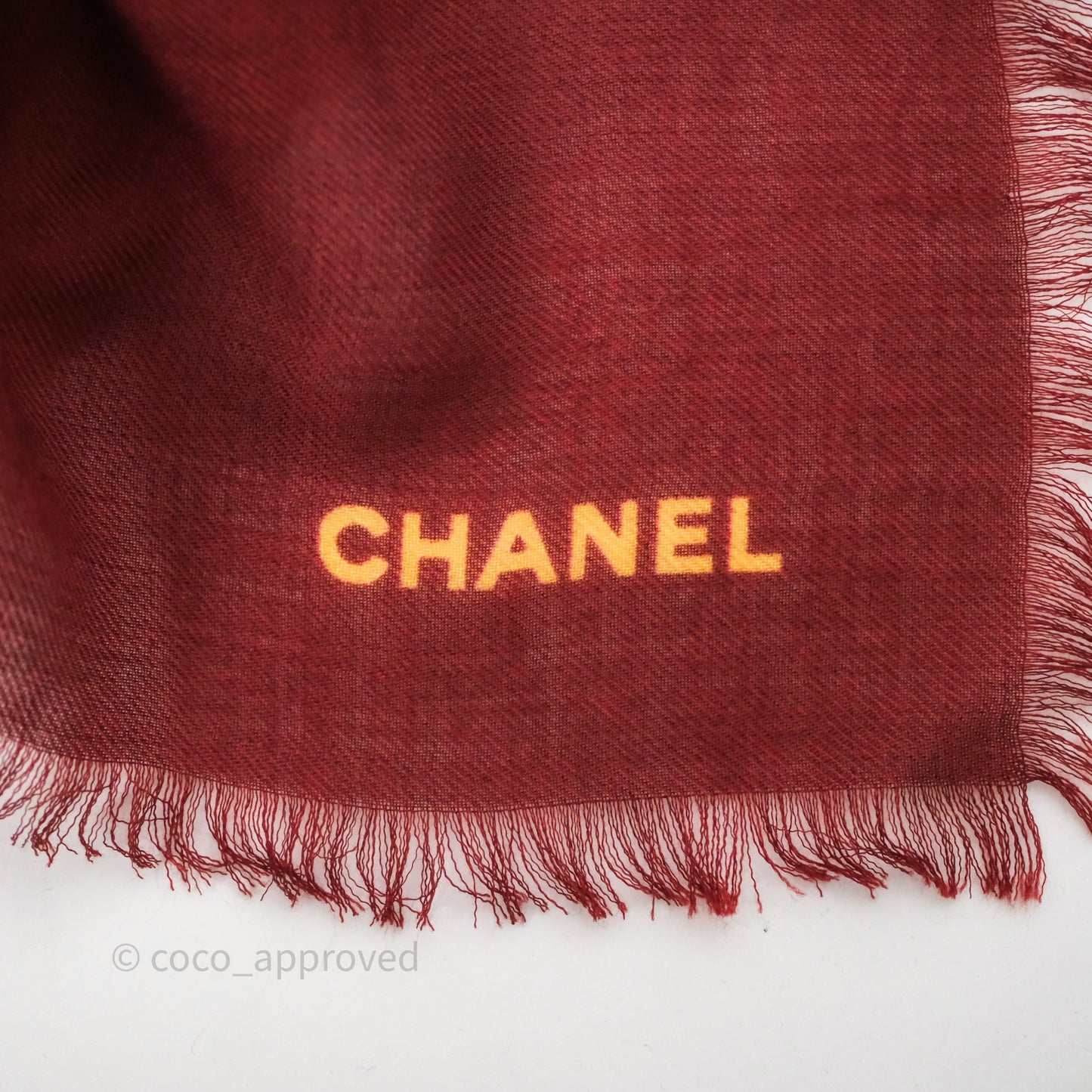 Chanel Horse Print Red/ Gold Cashmere Scarf