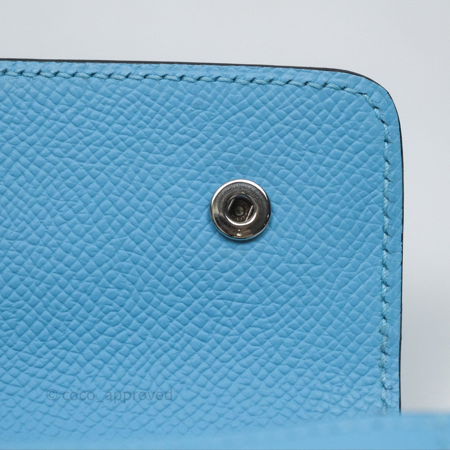 Hermès Hermesnap Wallet Epsom Celeste 7N Palladium Hardware