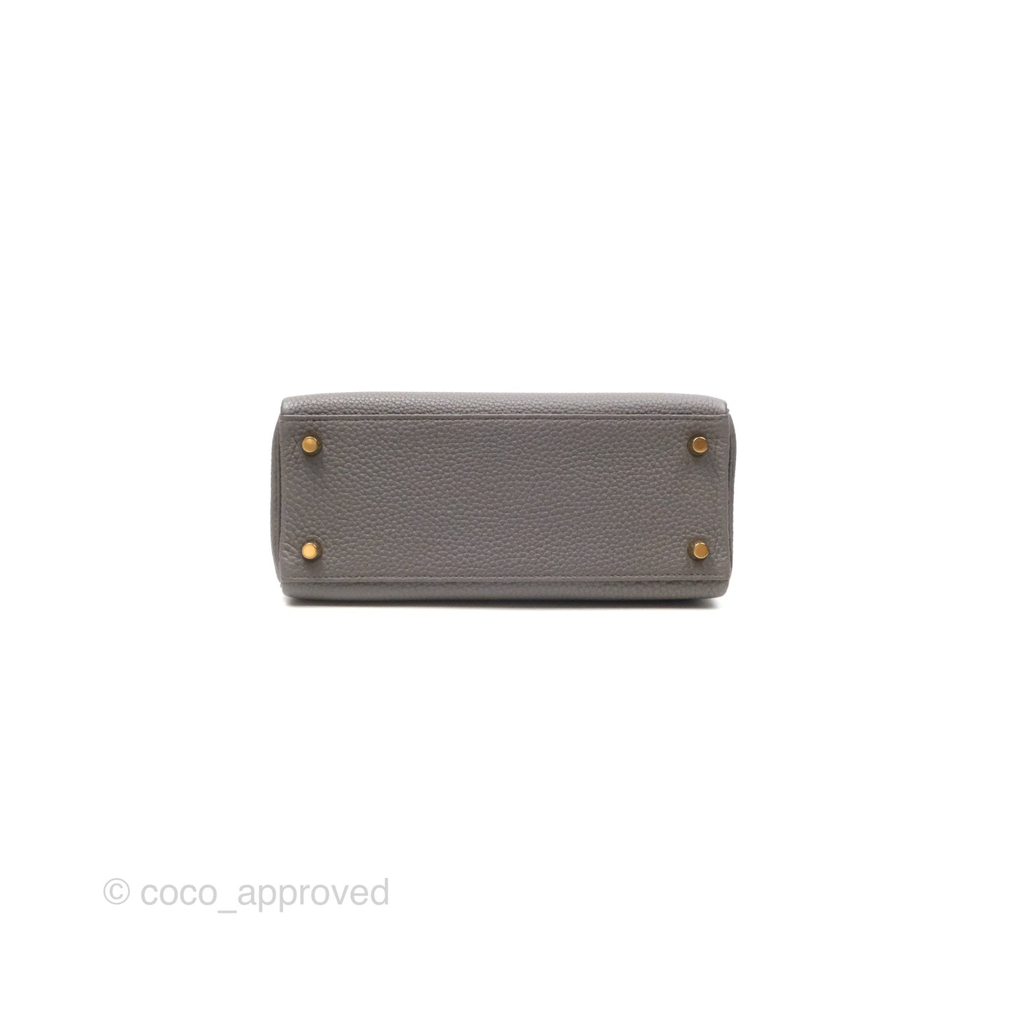 Hermès Retourne Kelly 25 Gris Etain 8F Togo Gold Hardware